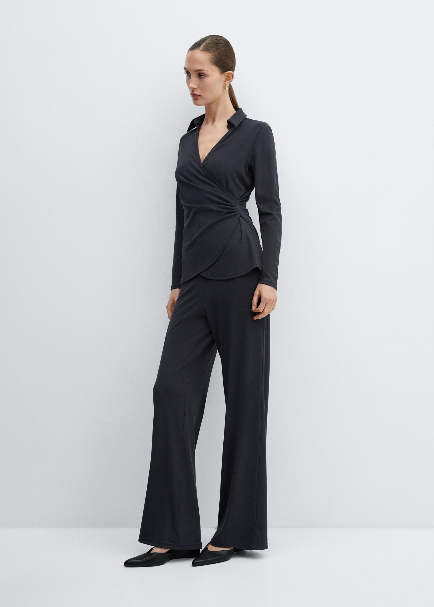 Wideleg trousers with elastic waist - Details of the article 1