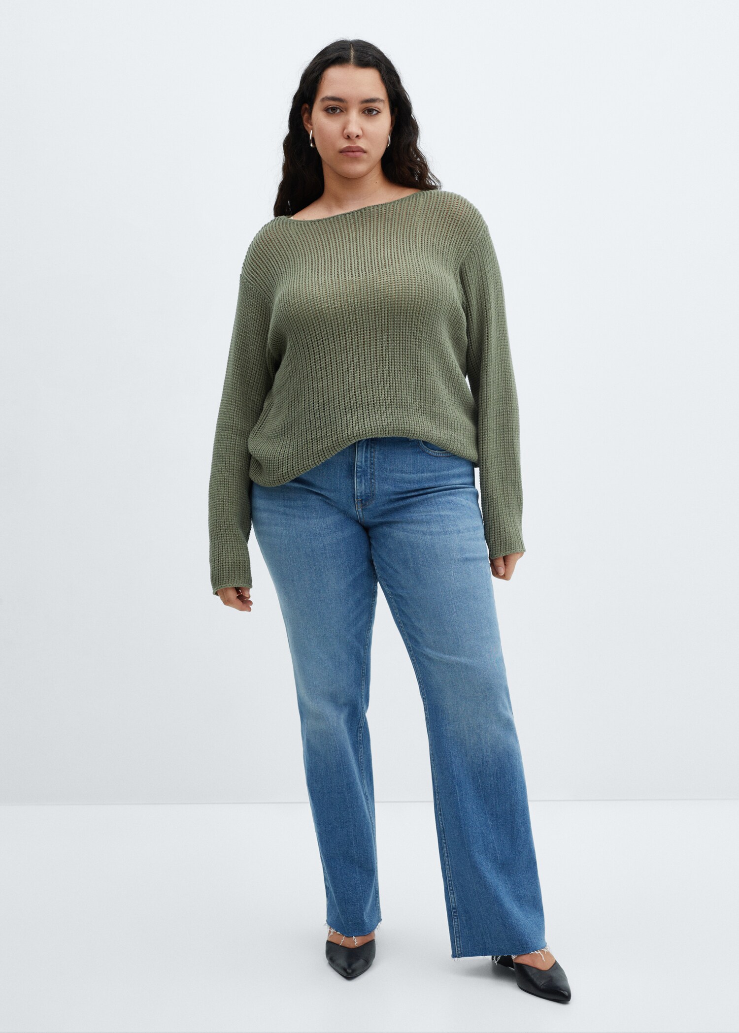 Boat-neck knitted sweater - Details of the article 3