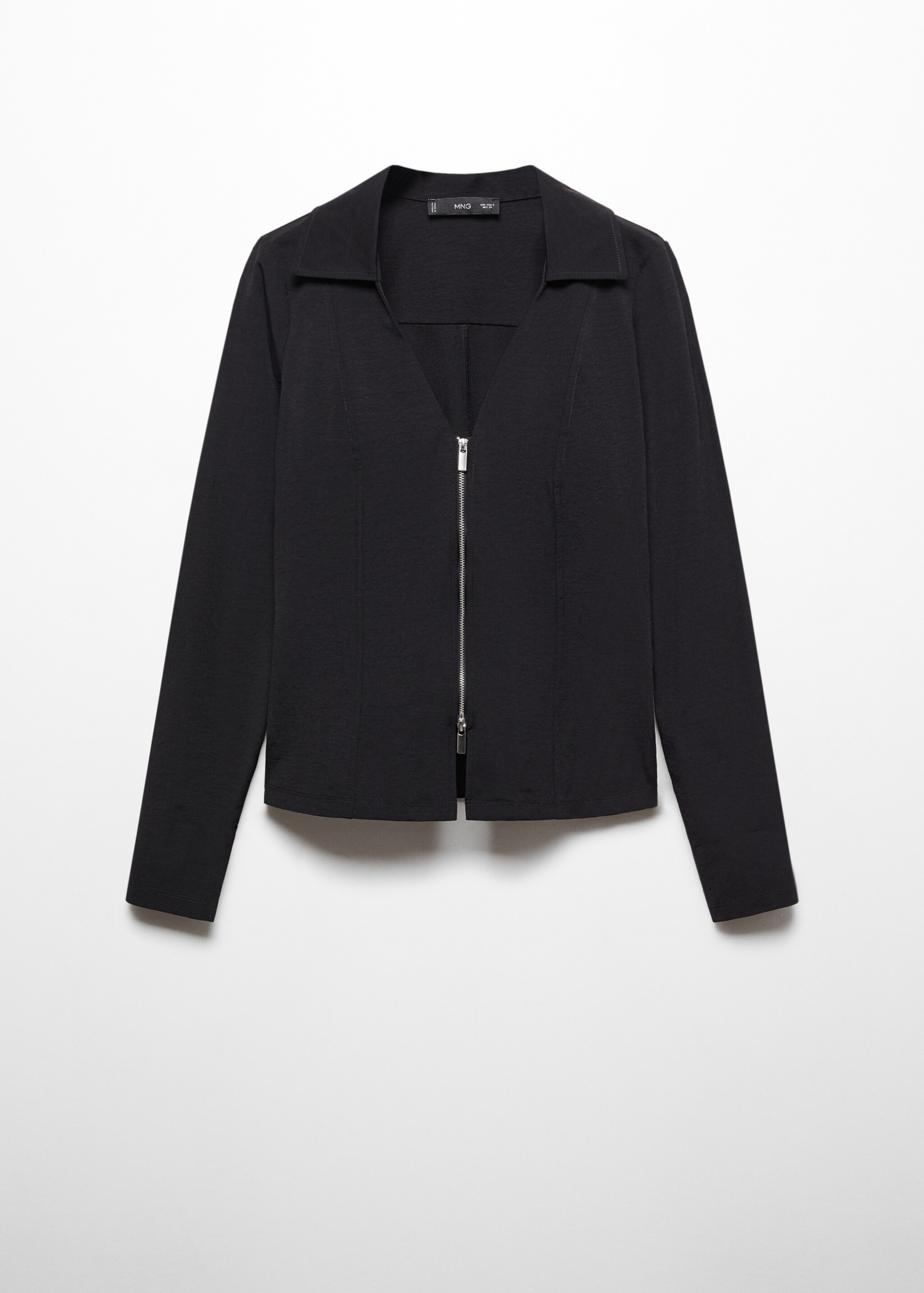 Zipper fitted jacket - Article without model, Black. Ref: 67095750-00.