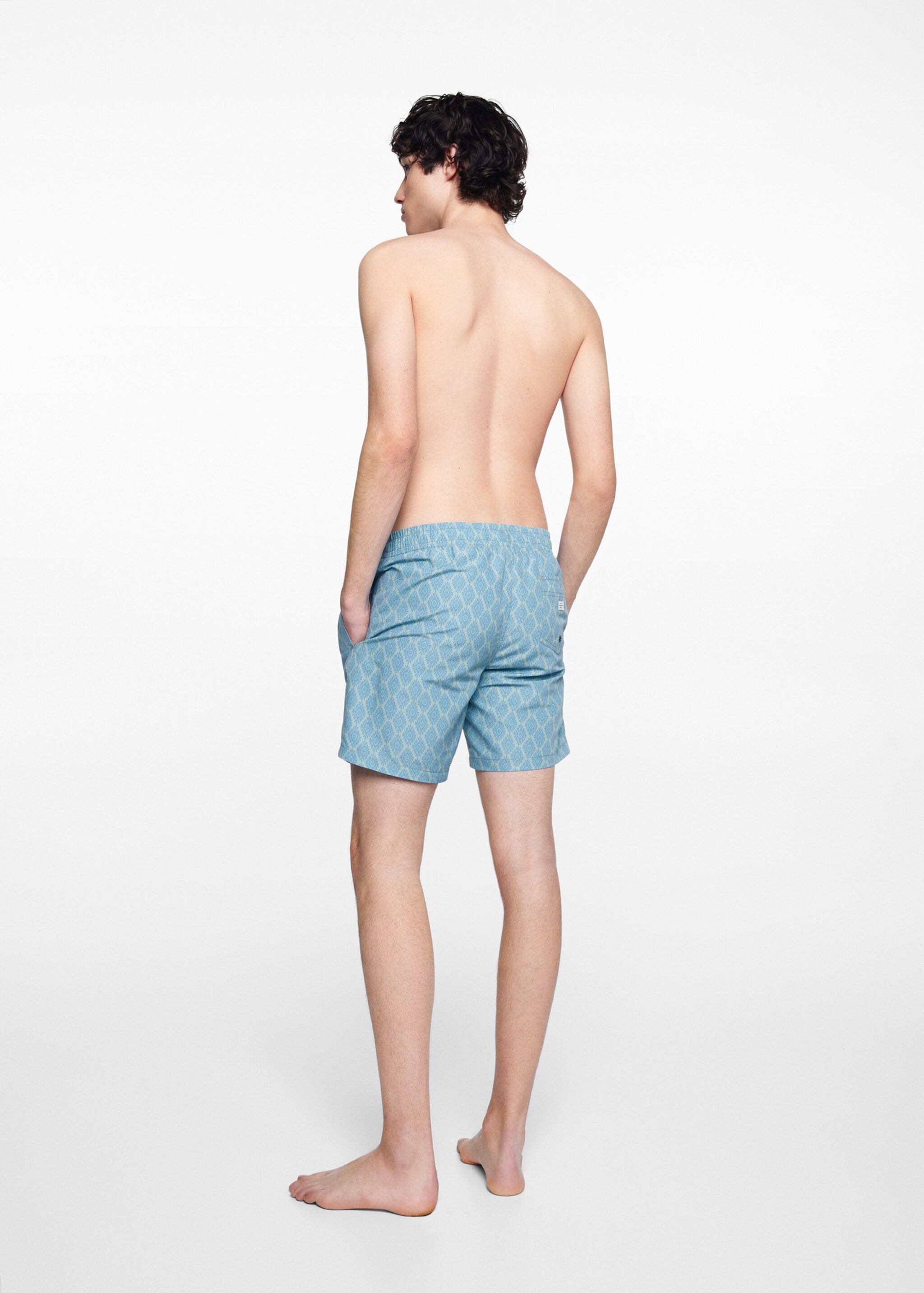 Printed swimming trunks - Reverse of the article