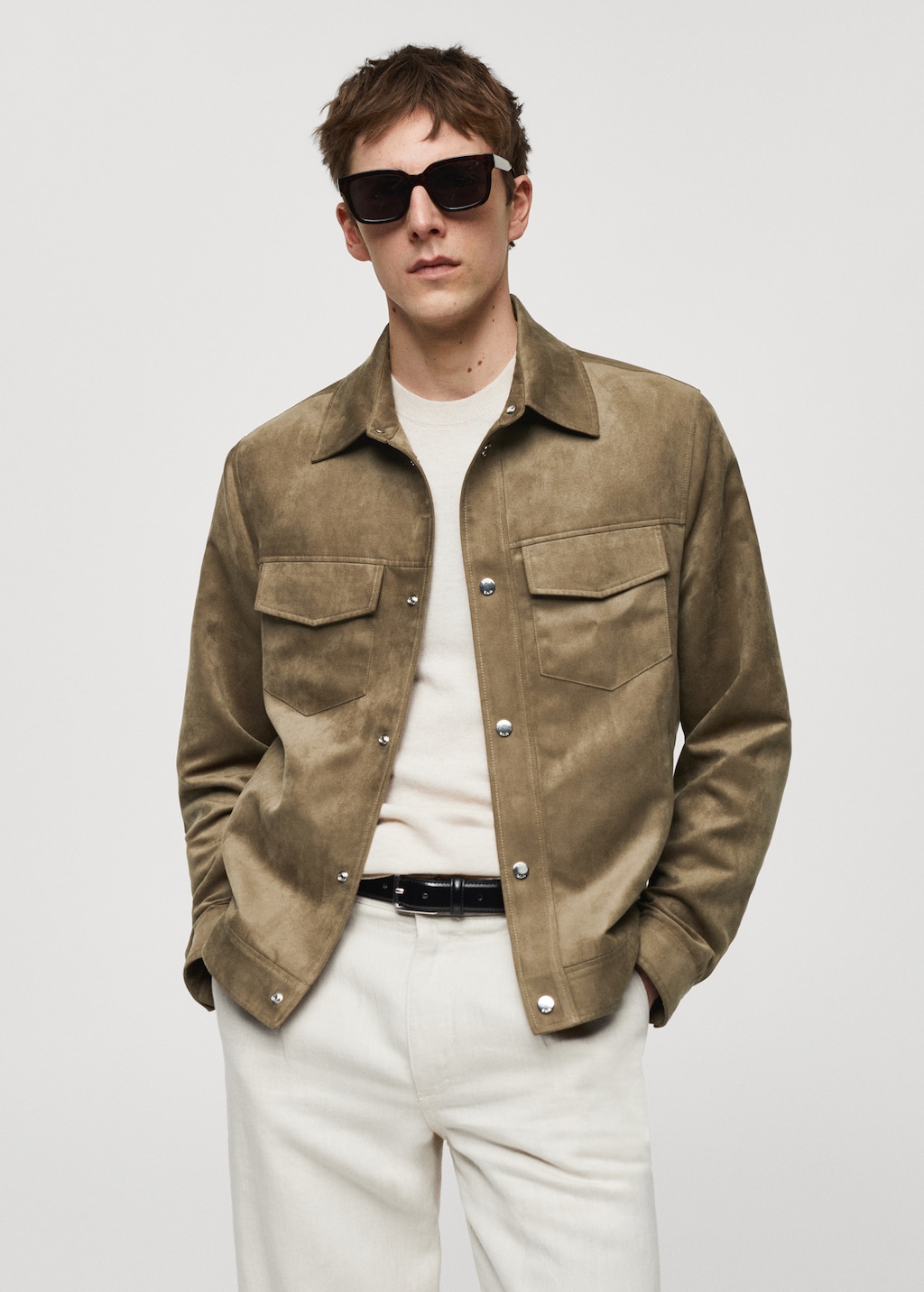 【希望者のみラッピング無料】 jacket Suede-effect with USA OUTLET MANGO | Men - pockets ジャケット・アウター