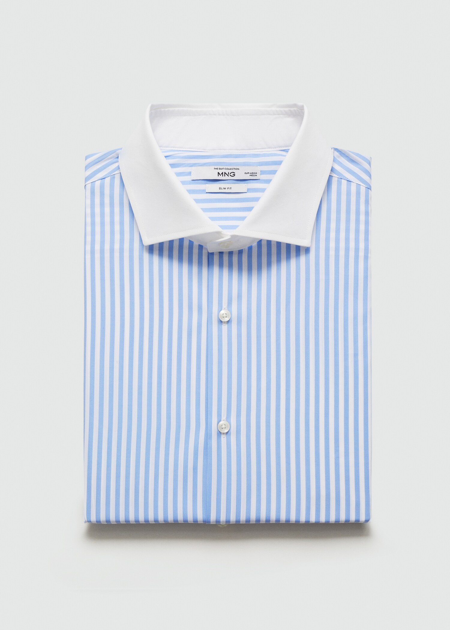 Gestreiftes Slim-Fit-Anzughemd - Detail des Artikels 8