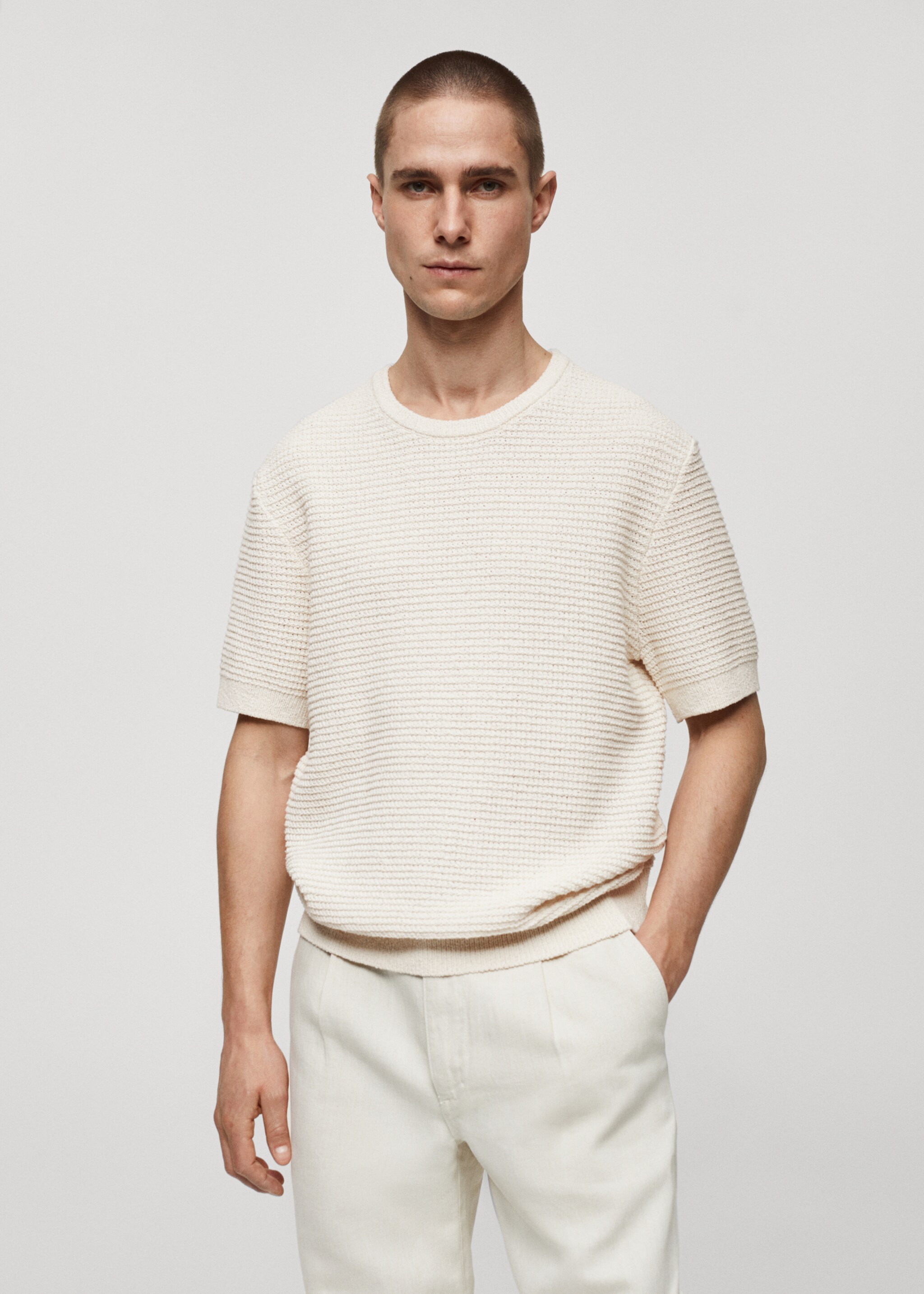 Crochet knit T-shirt - Medium plane