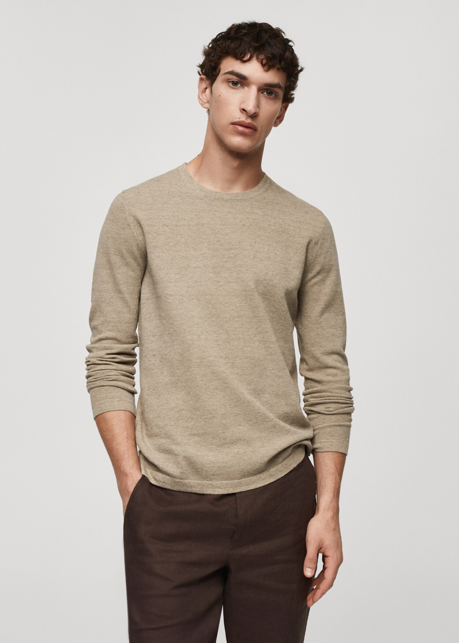 Knit cotton sweater - Medium plane