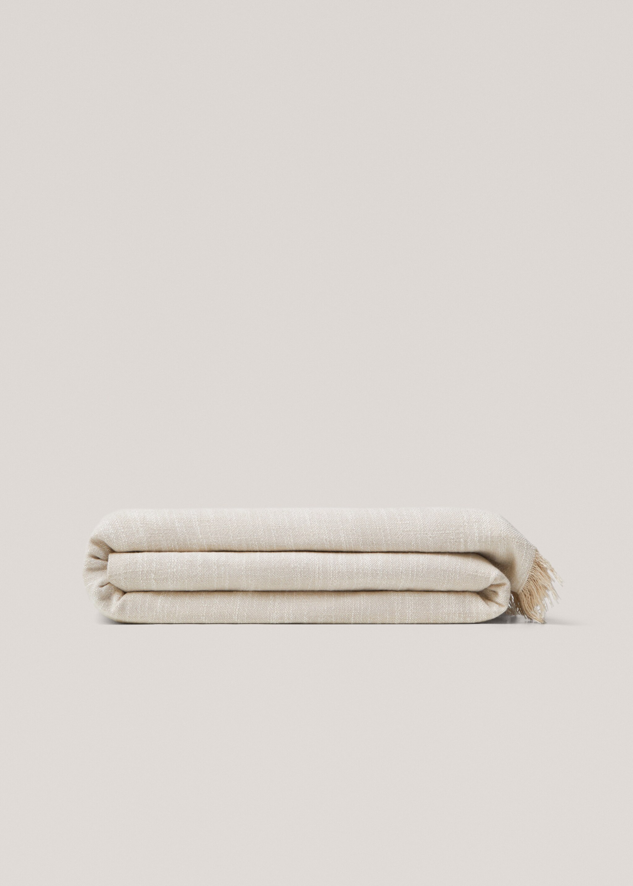 textured 100% cotton blanket - Article without model, Sand. Ref: 67095983-00.