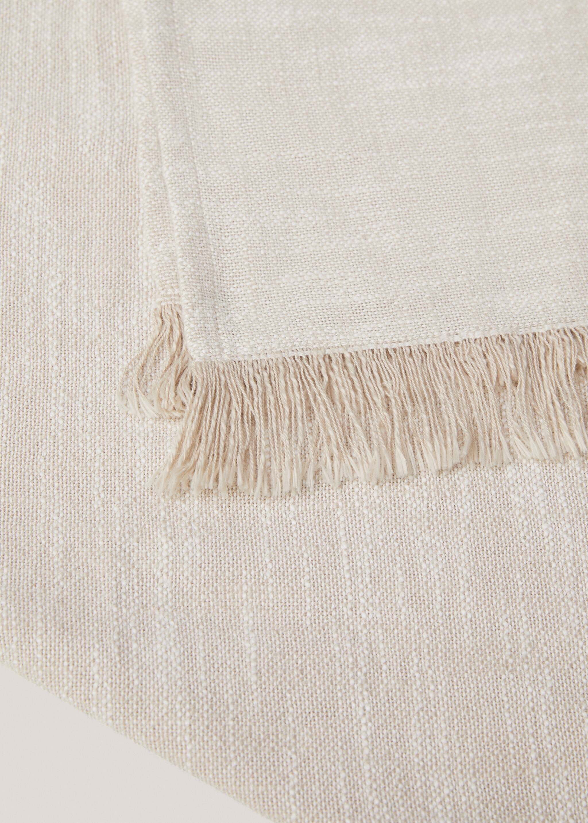 textured 100% cotton blanket - Details of the article 1, Sand. Ref: 67095983-00.
