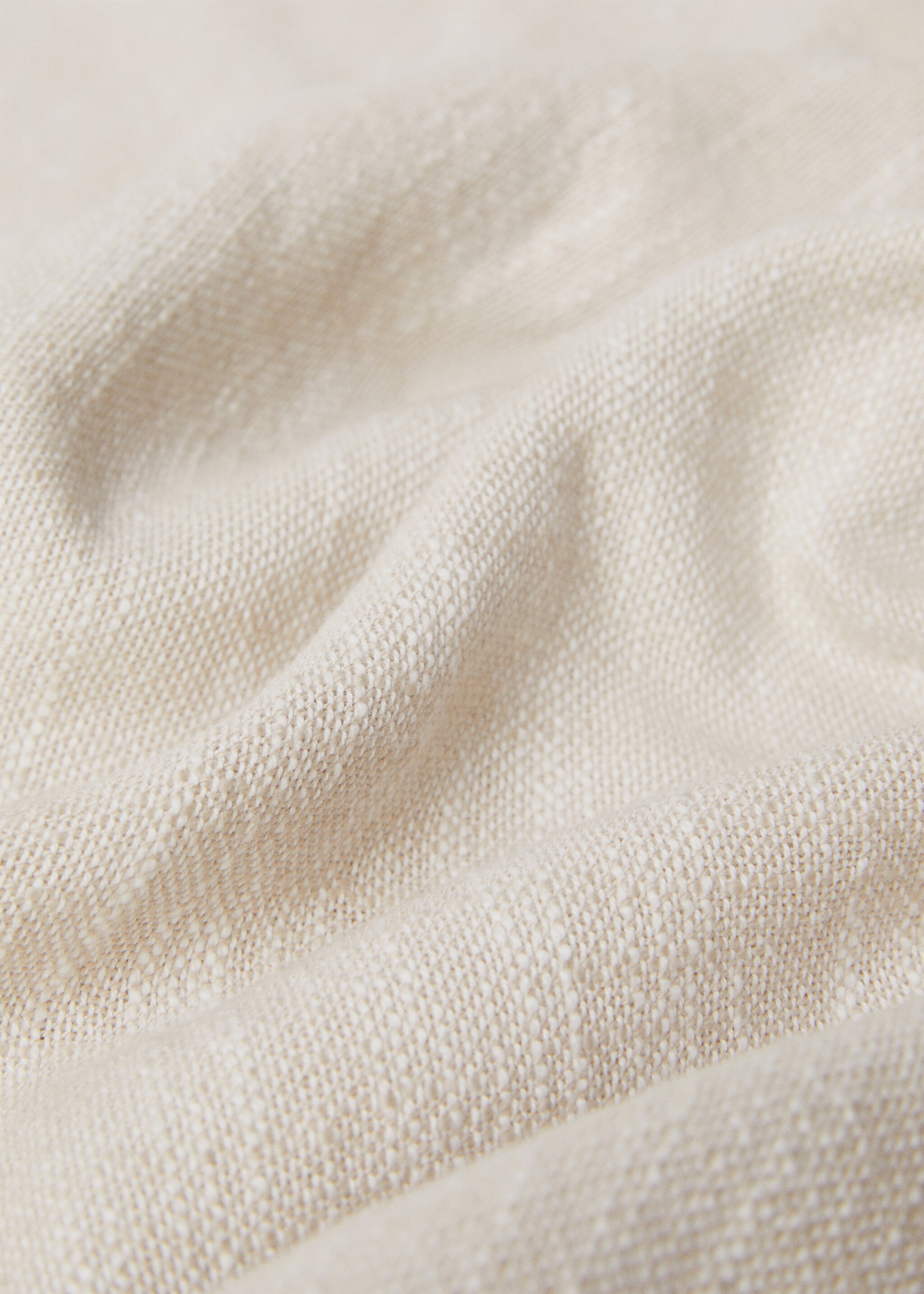 textured 100% cotton blanket - Details of the article 2, Sand. Ref: 67095983-00.