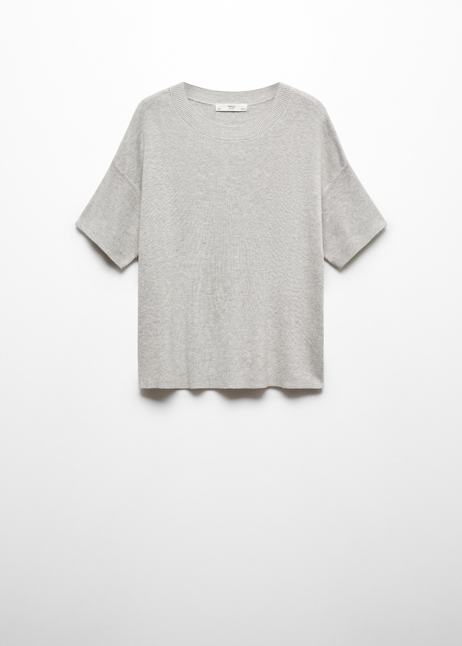 Cotton linen-blend knit t-shirt - Article without model