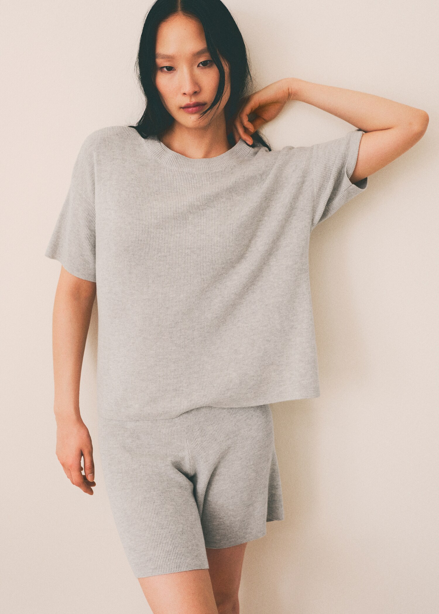 Cotton linen-blend knit t-shirt - Details of the article 6