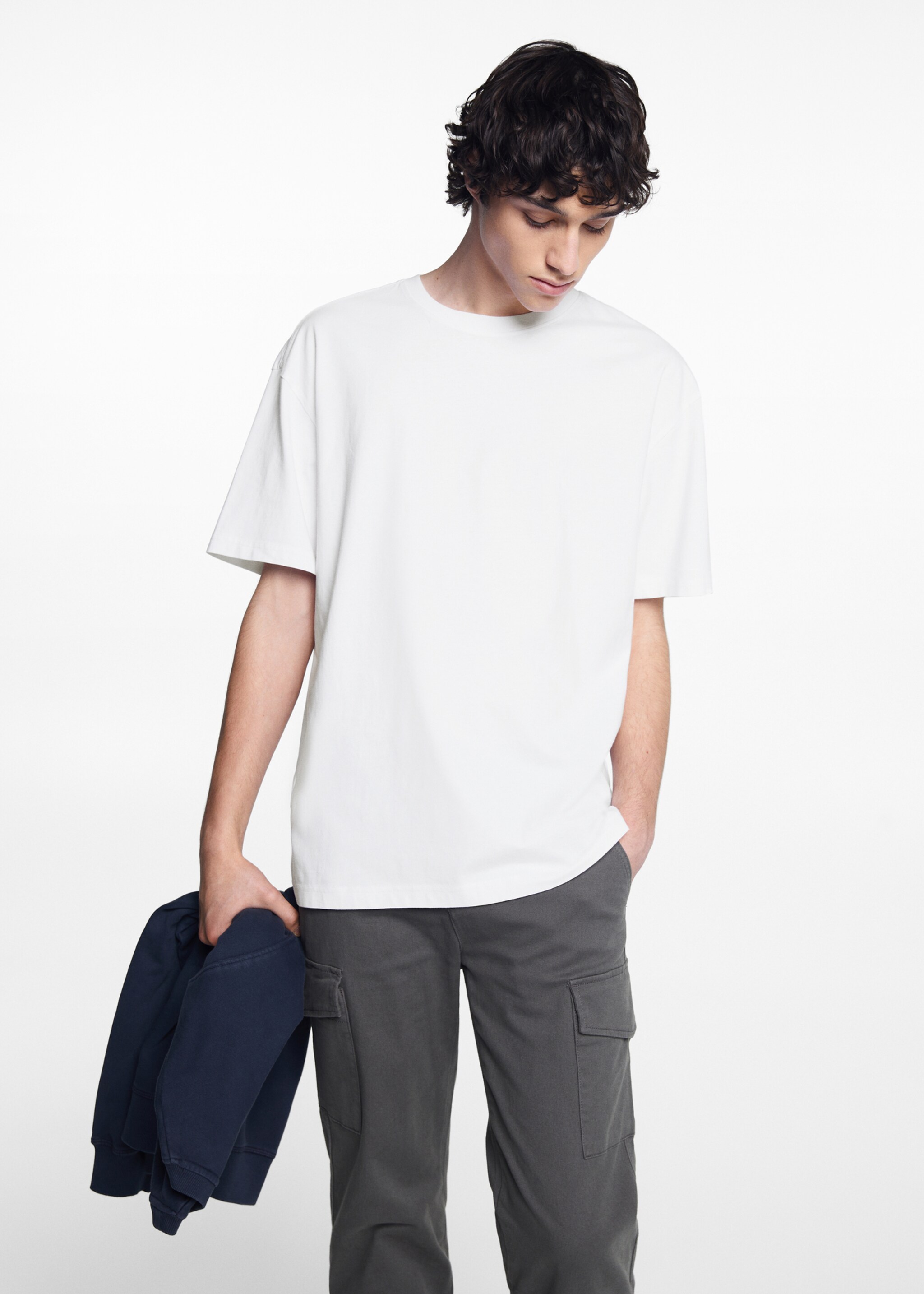 Camiseta básica algodón - Plano medio, Blanco. Ref: 67095995-00.