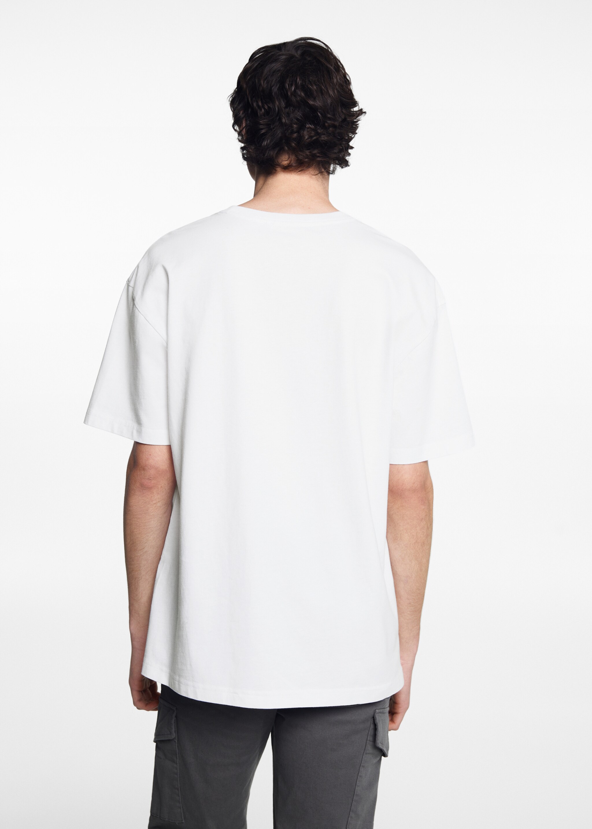Camiseta básica algodón - Reverso del artículo, Blanco. Ref: 67095995-00.