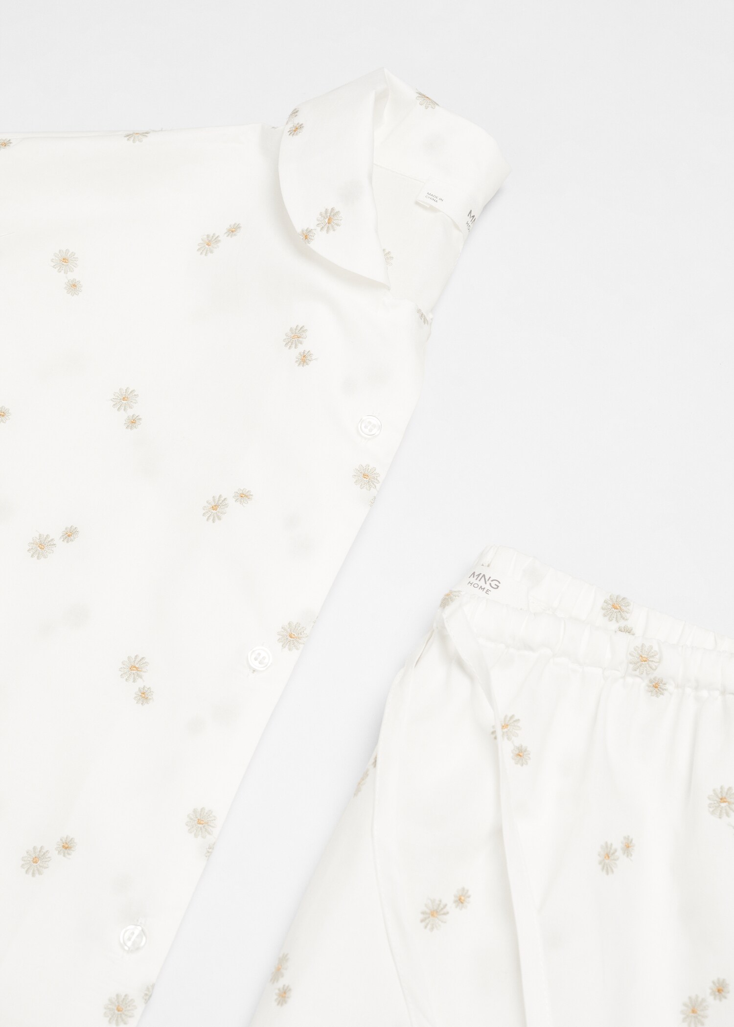 Floral embroidered cotton pyjama trousers - Details of the article 8