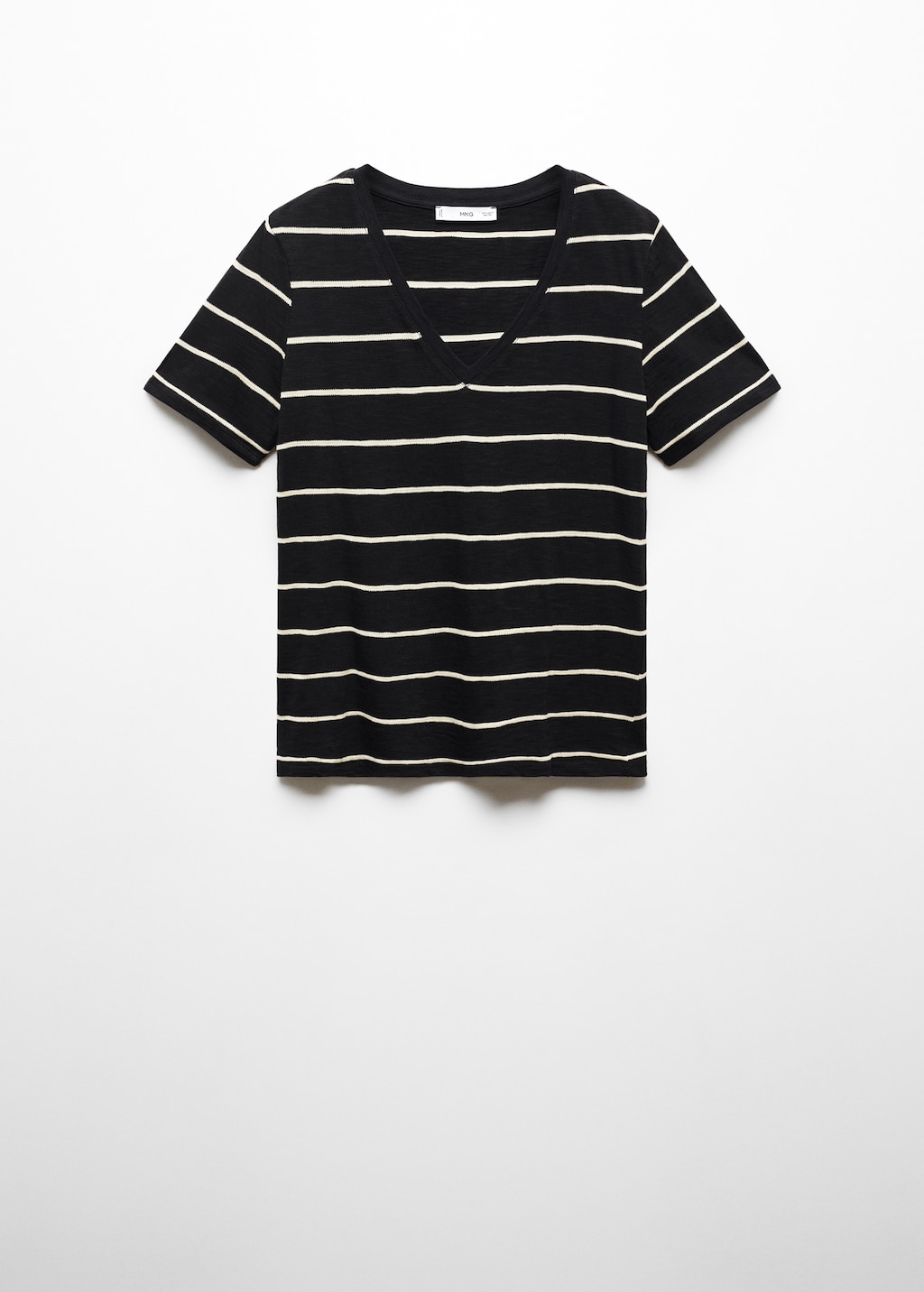 ■MUCENT■ Emma V-neck Striped Short Sleeve Tee P00000XG MUSINSA | MUCENT Emma V-neck Striped Short Sleeve Tee