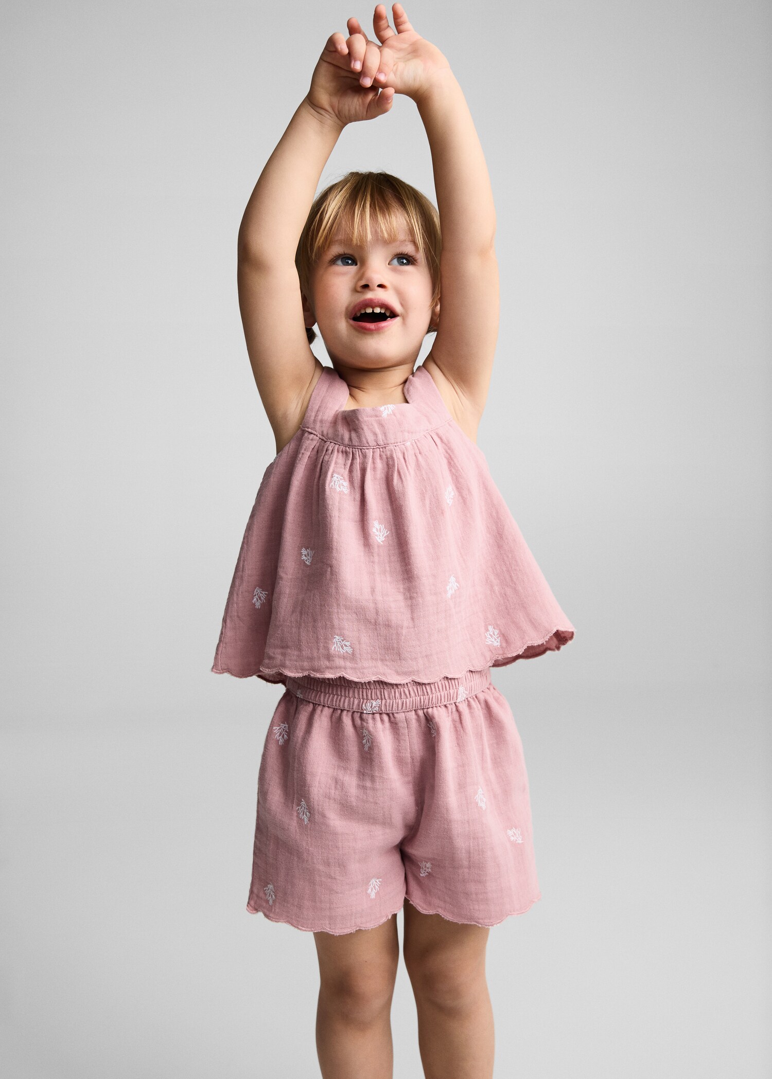 Printed cotton-blend short - Medium plane