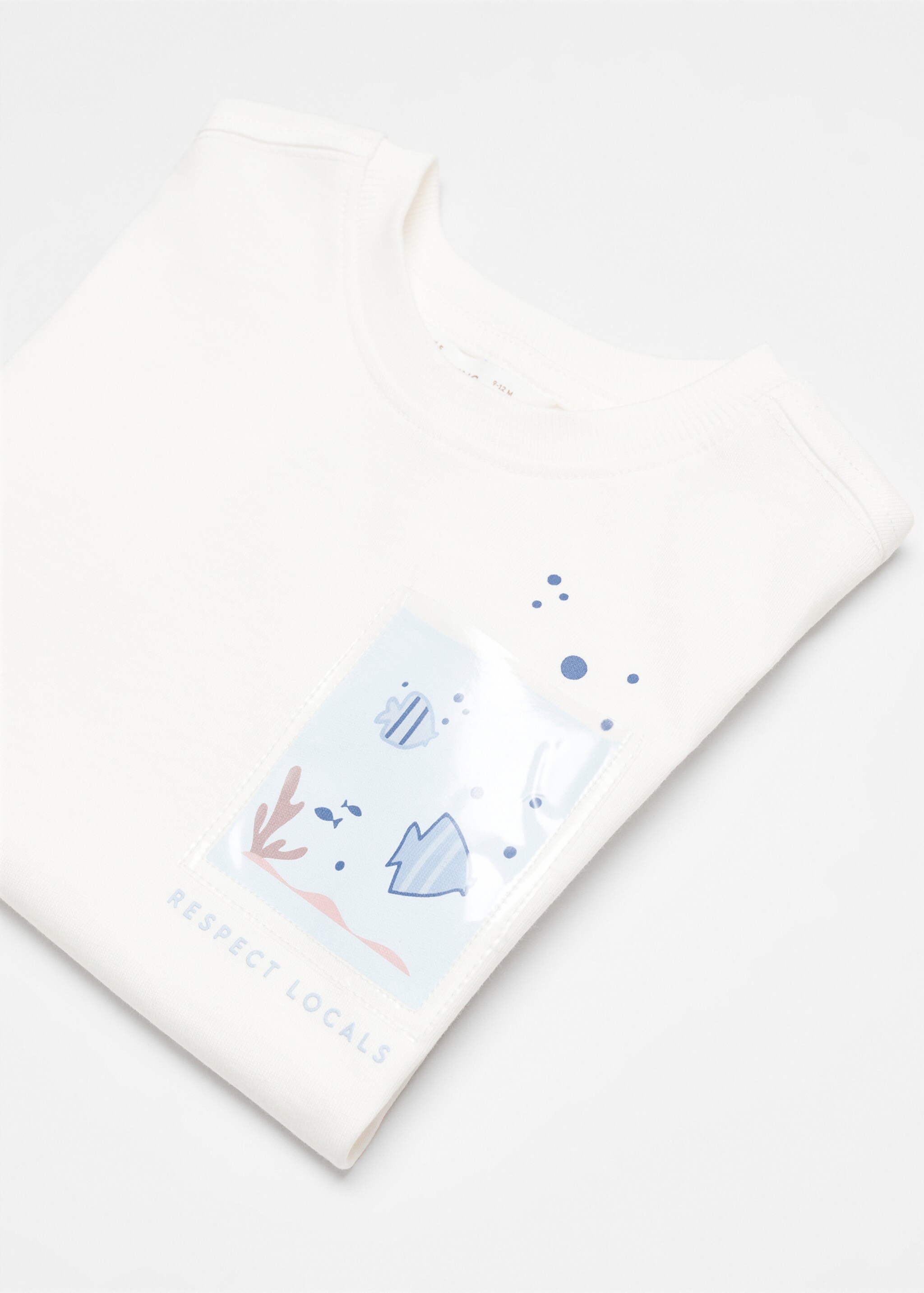 Printed pocket T-shirt - Details of the article 8, Off White. Ref: 67096049-00.