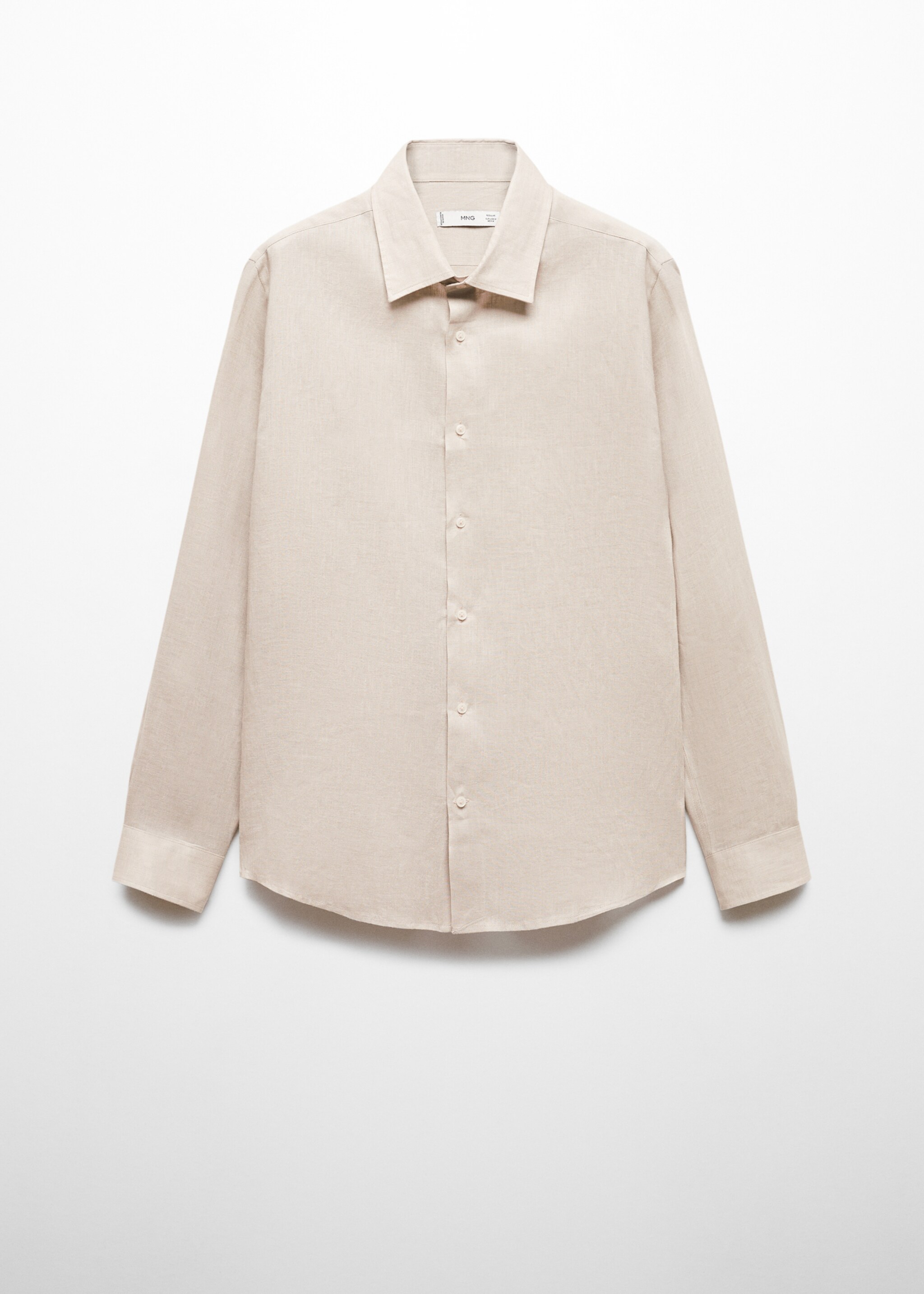 Camicia regular fit 100% lino - Articolo senza modello, Marrone medio. Ref: 67096311-00.