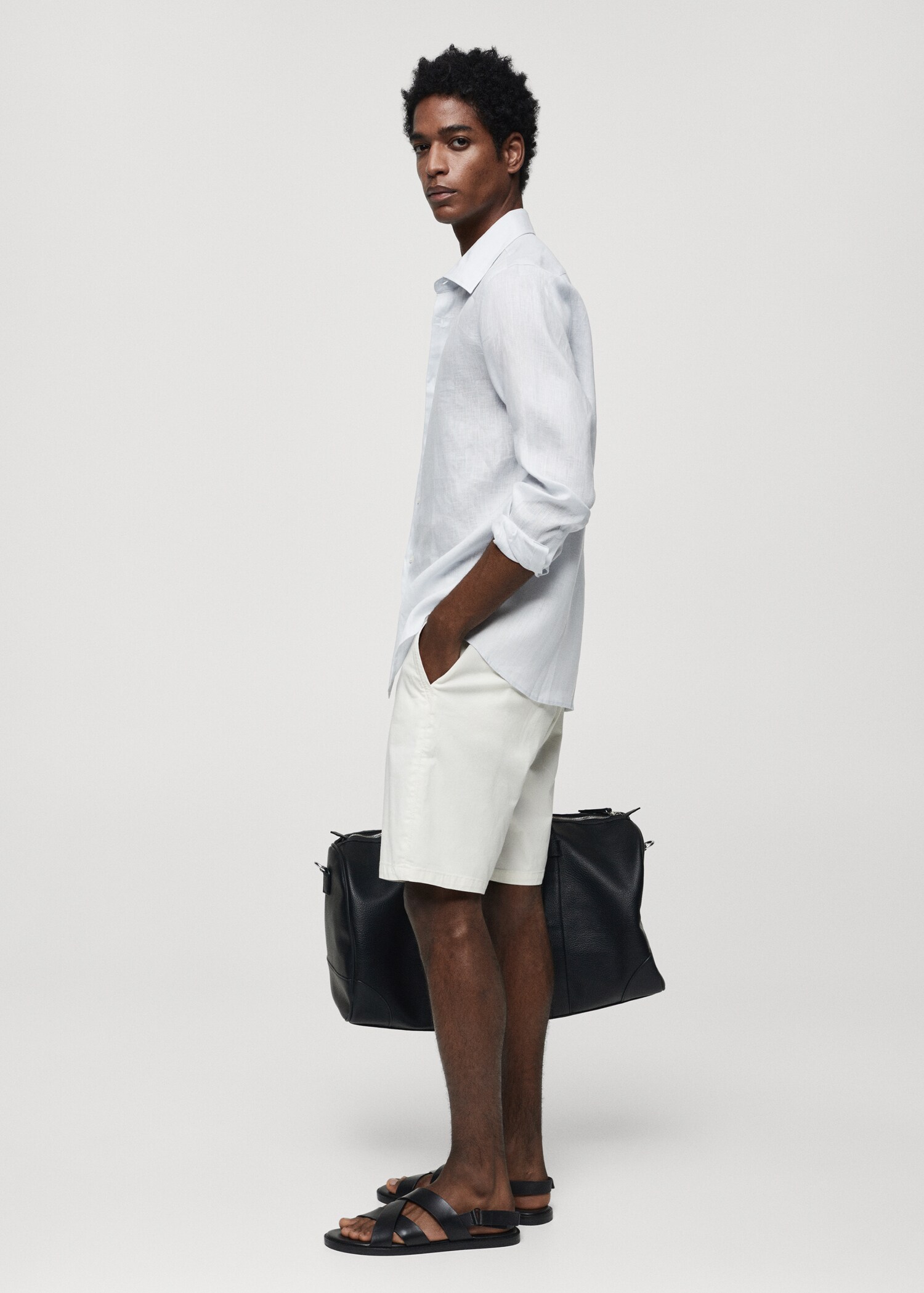 Regular fit-skjorta 100% linne - Detaljer om artikeln 2