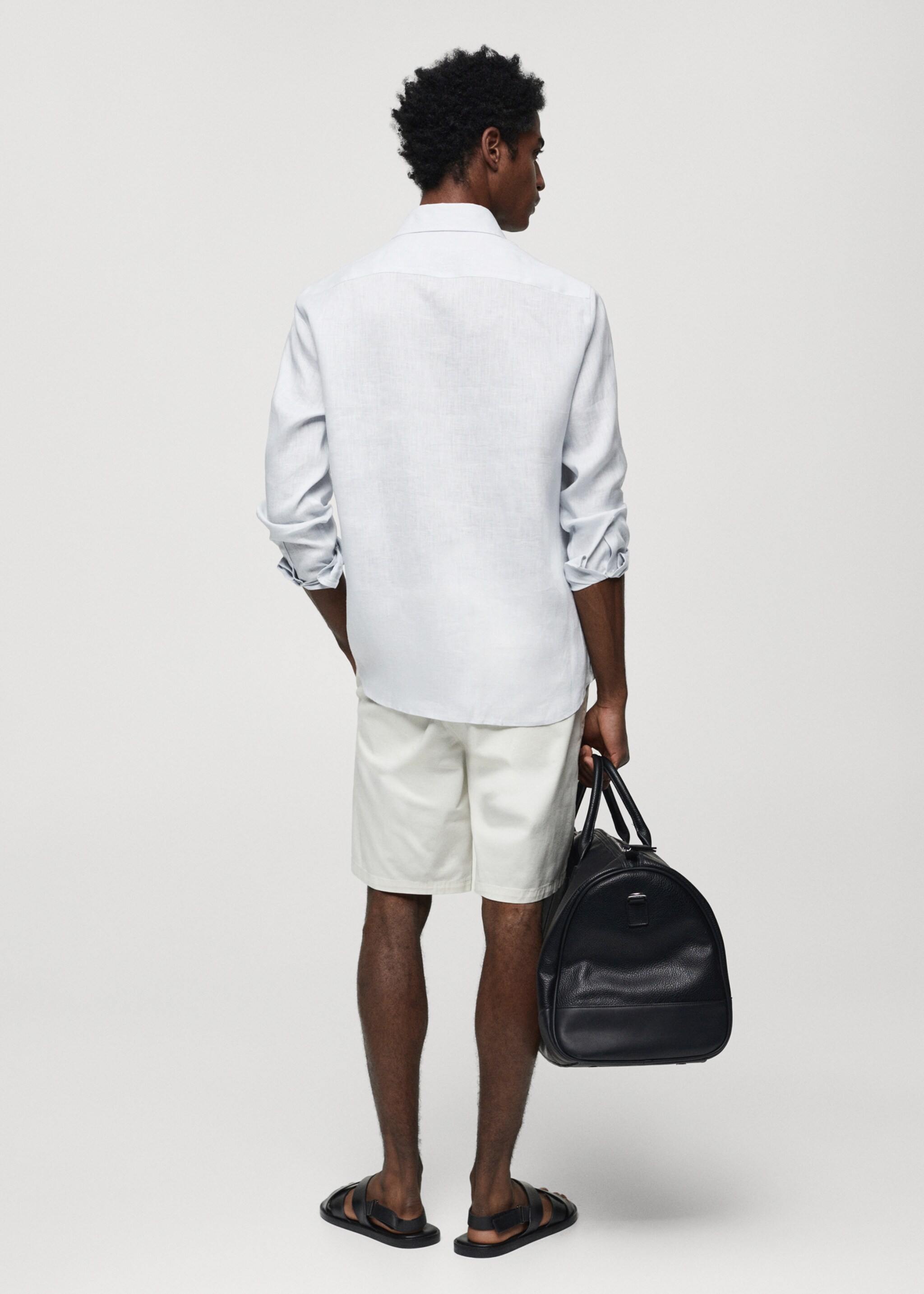 Regular-fit 100% linen shirt - Reverse of the article