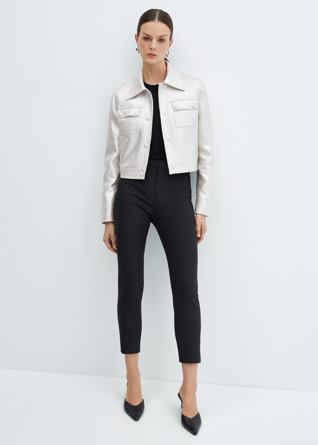 Metallic jacket with pockets - Women | MANGO OUTLET USA