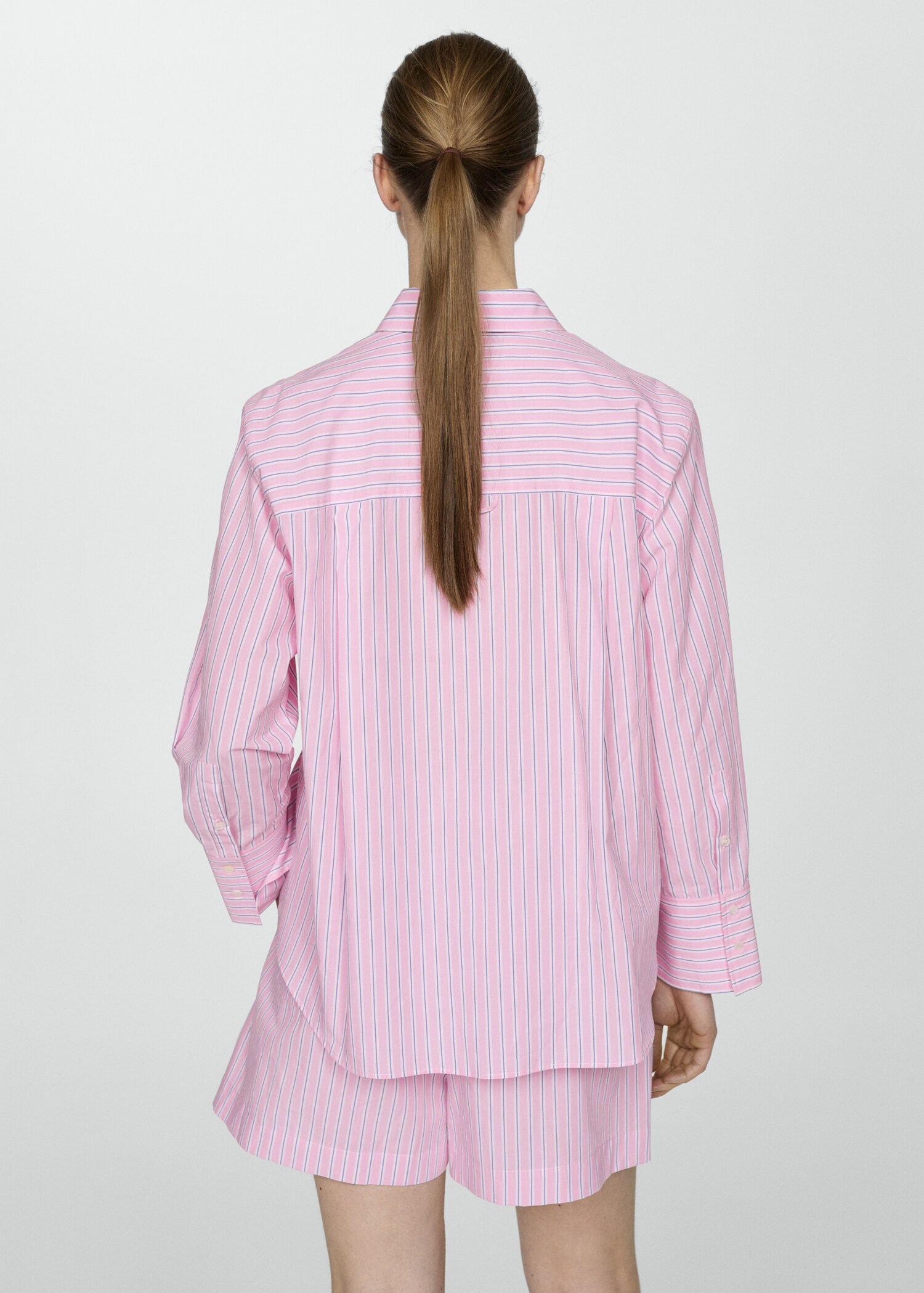 Striped cotton shorts - Reverse of the article