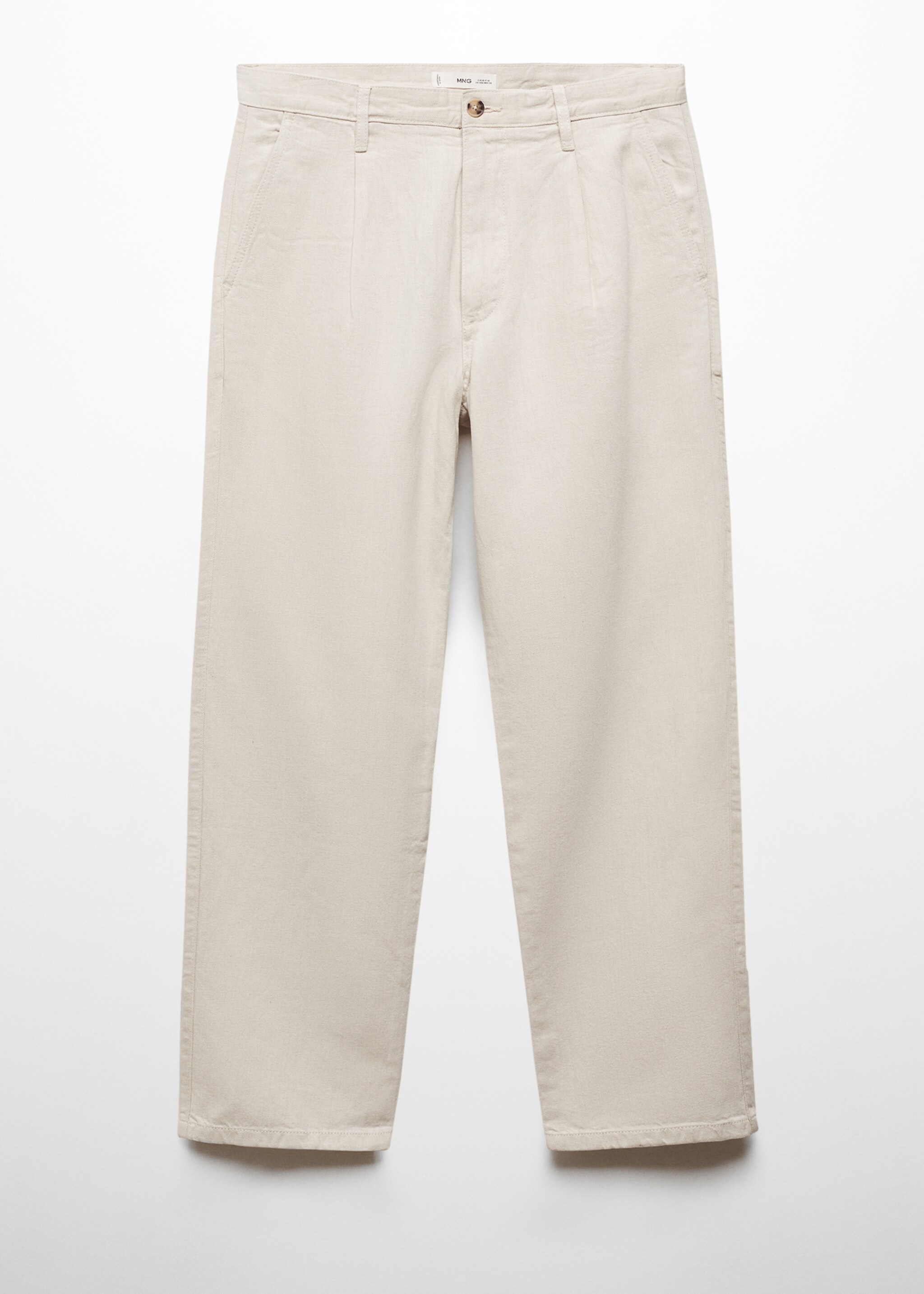 Παντελόνι denim relaxed fit μίξη λινού πιέτες - Προϊόν χωρίς μοντέλο