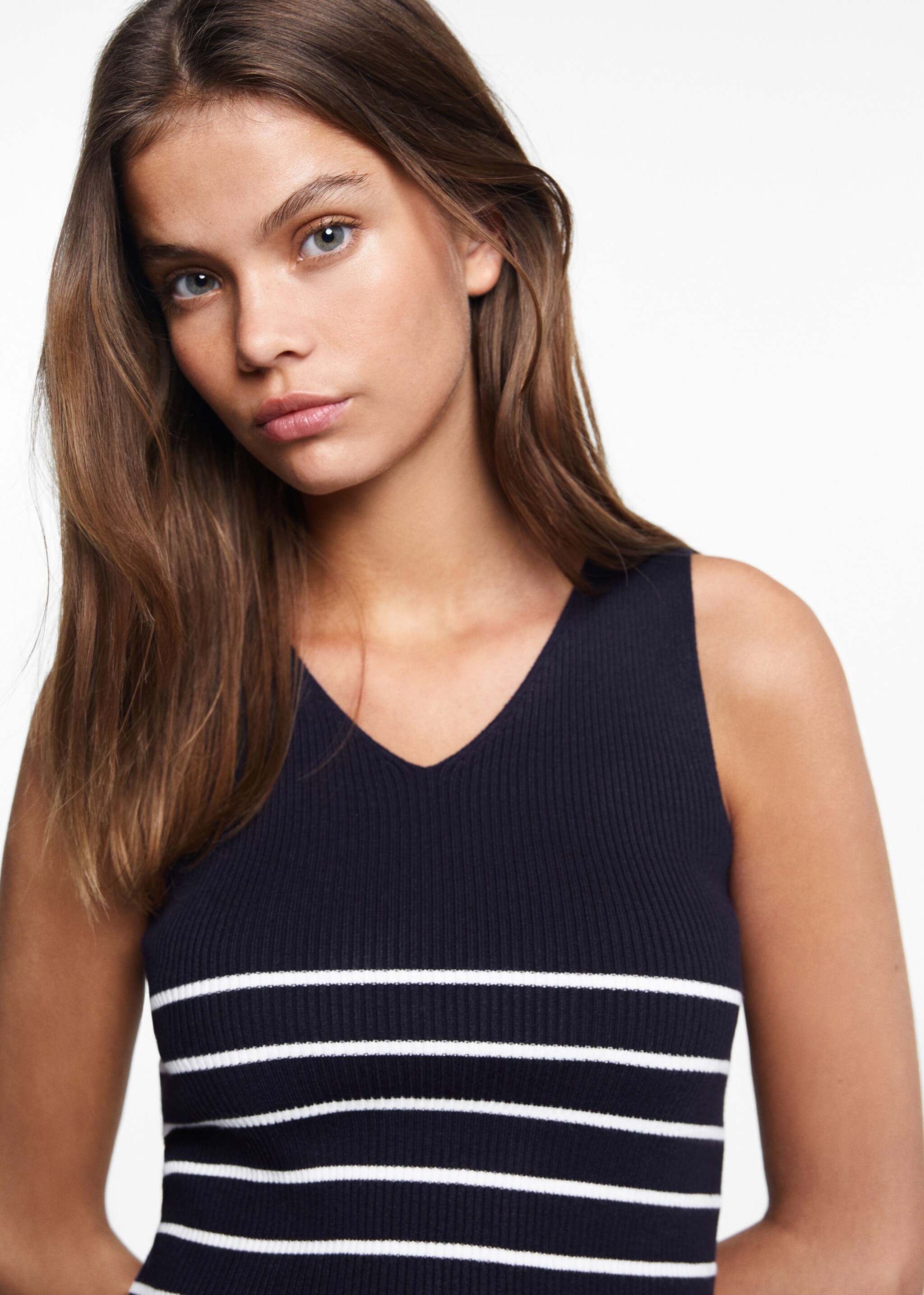 Striped strapless top - Details of the article 1
