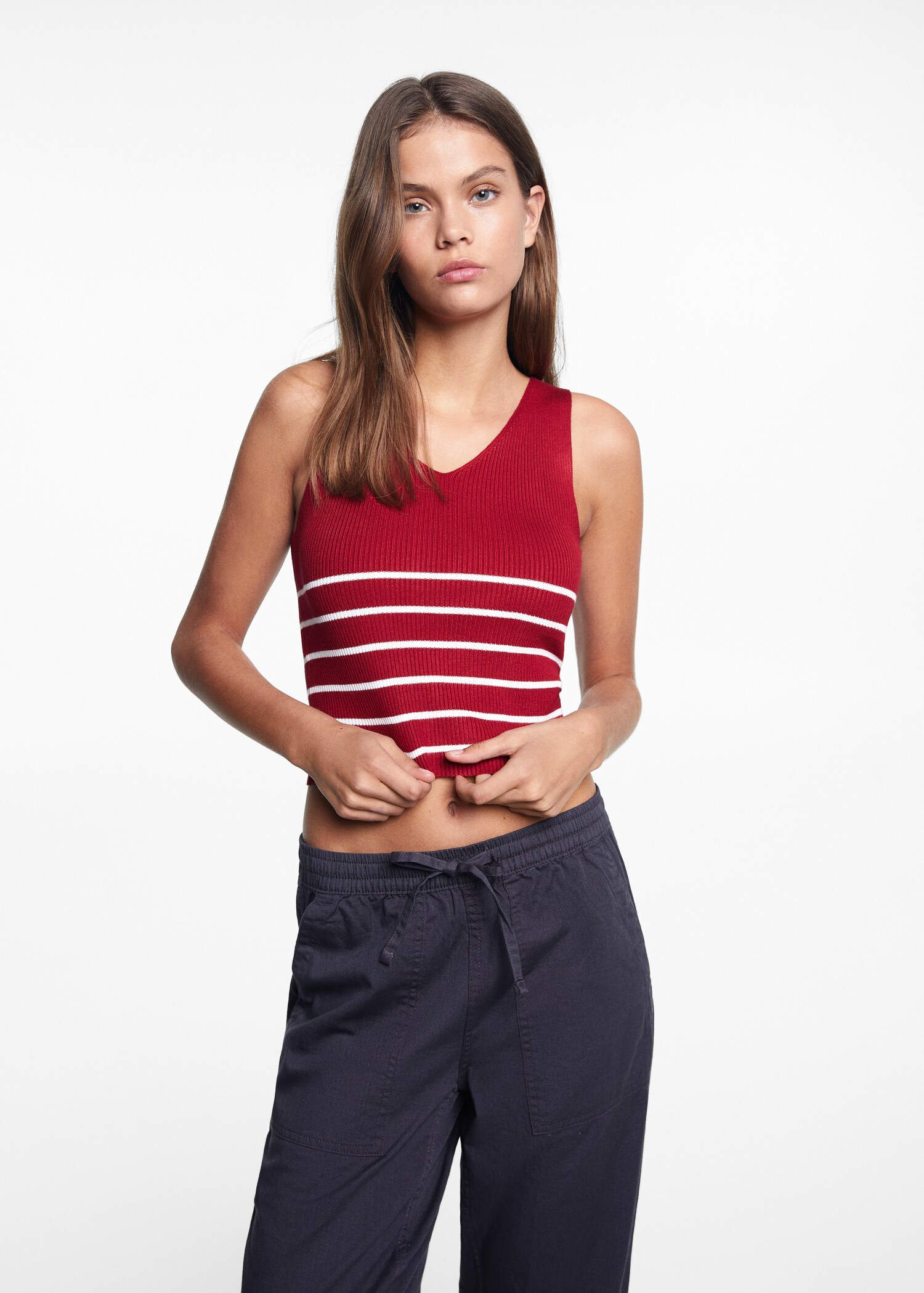 Striped strapless top - Medium plane