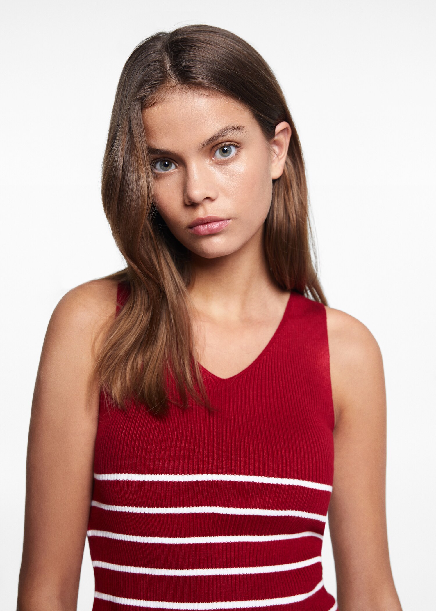 Striped strapless top - Details of the article 1
