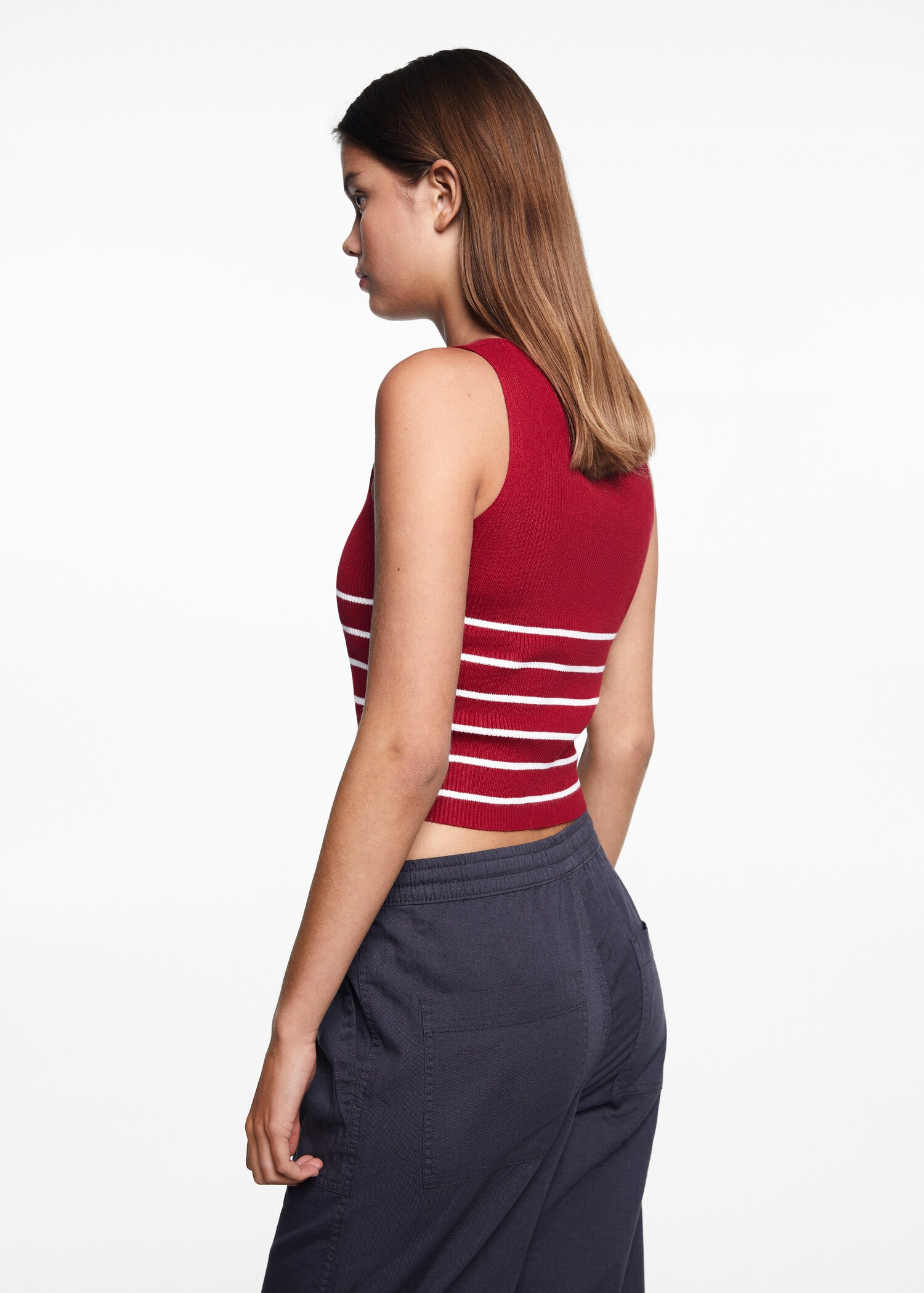 Striped strapless top - Reverse of the article