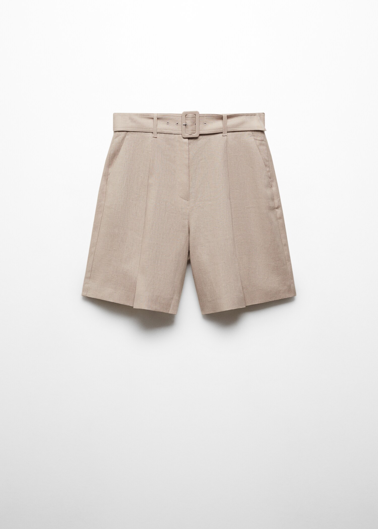 Belt linen-blend Bermuda shorts - Article without model