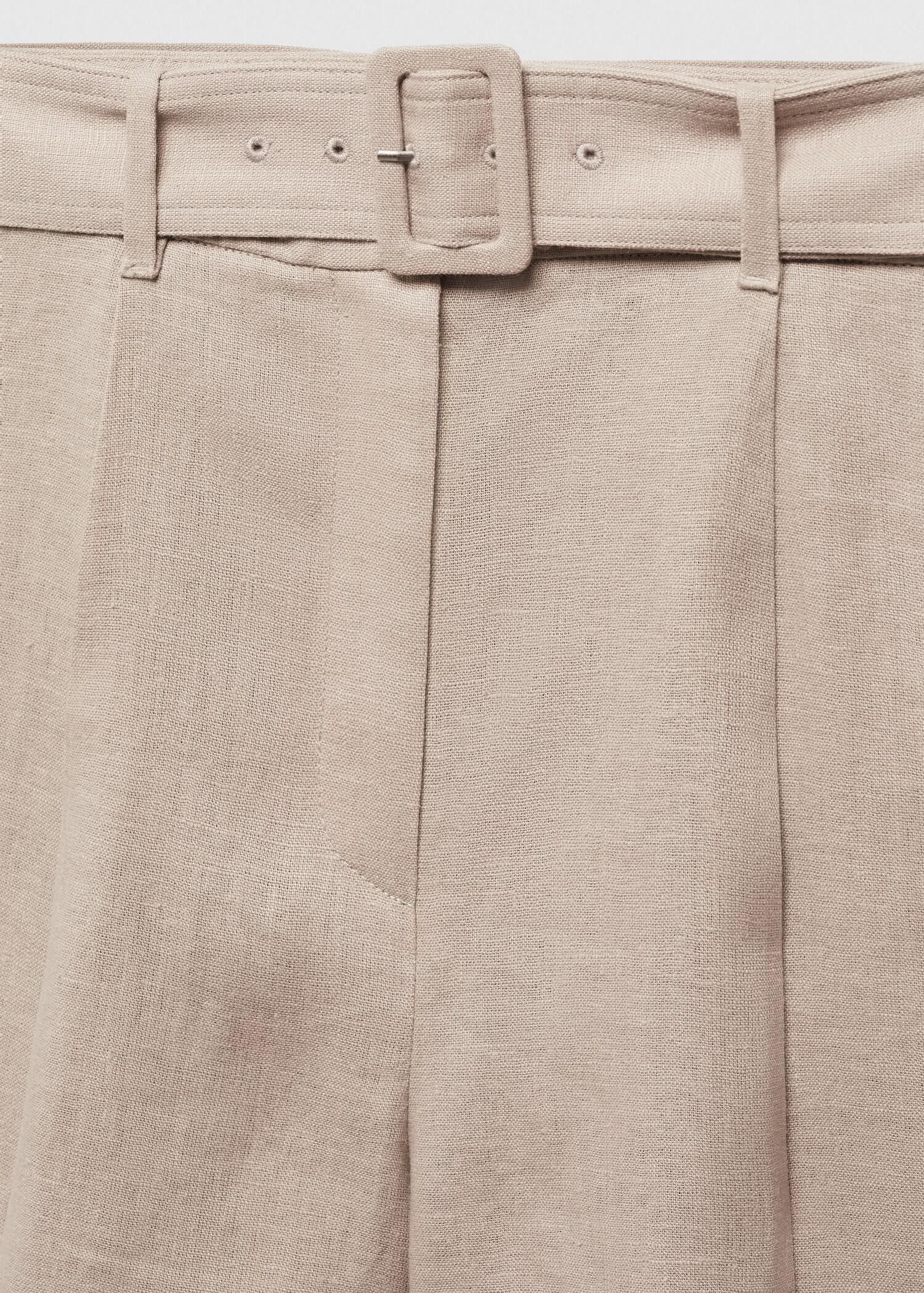 Belt linen-blend Bermuda shorts - Details of the article 8