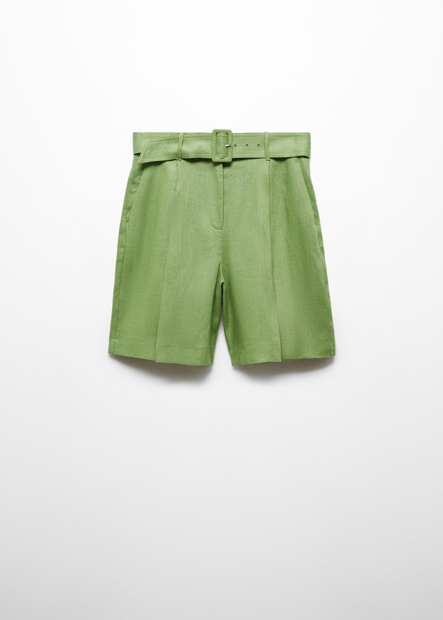 Belt linen-blend Bermuda shorts - Article without model