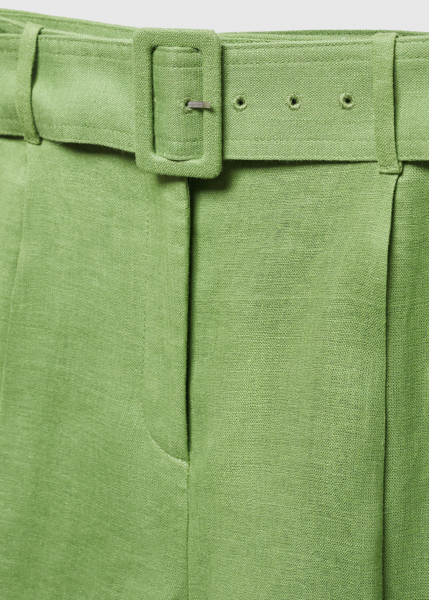 Belt linen-blend Bermuda shorts - Details of the article 8