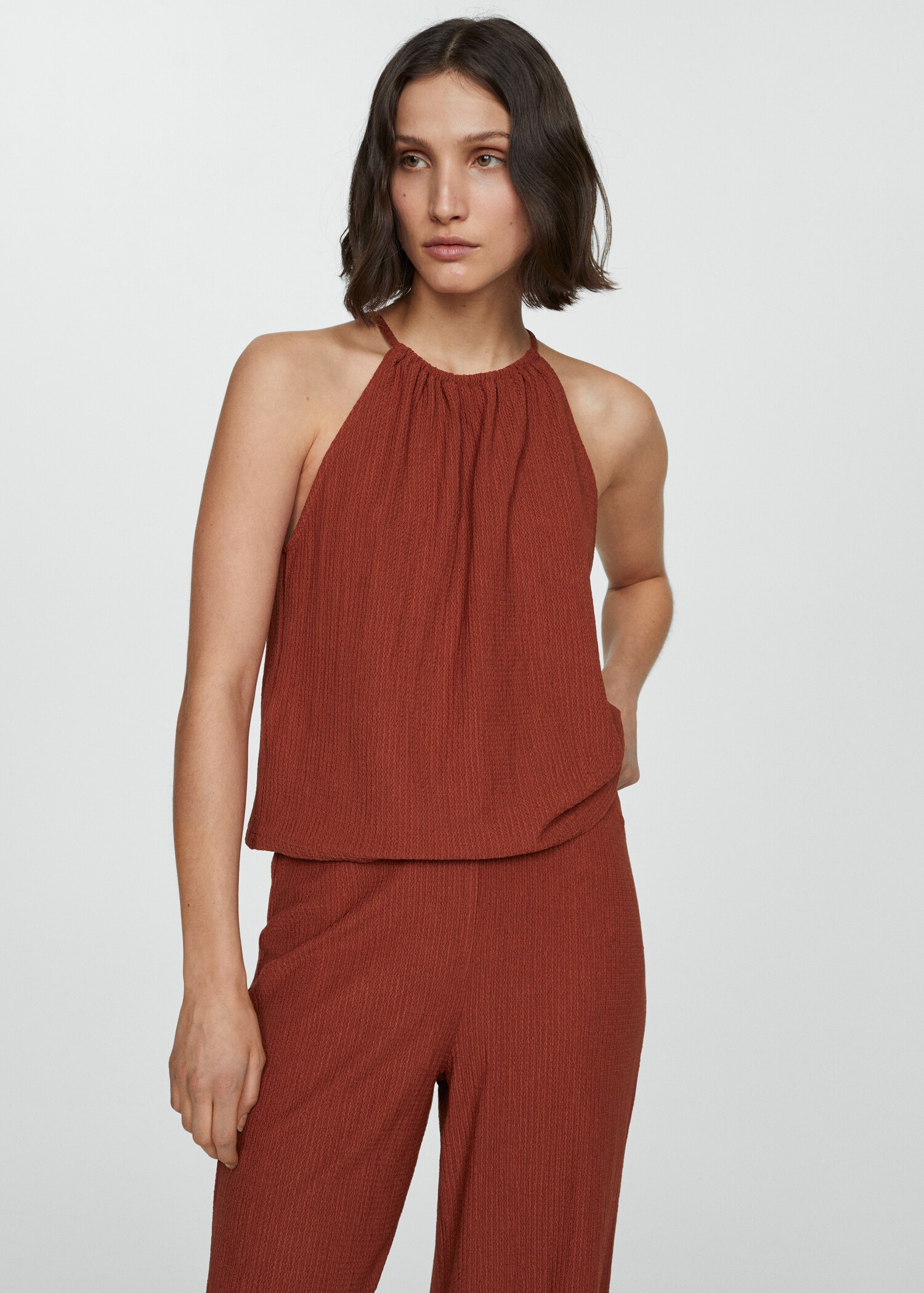 Ruched-texture top - Medium plane