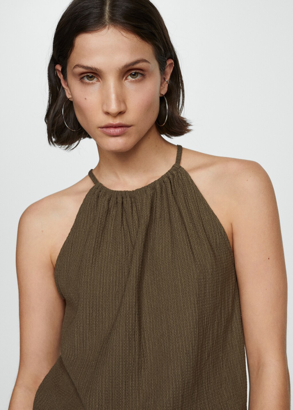 Ruched-texture top - Women | MANGO OUTLET USA