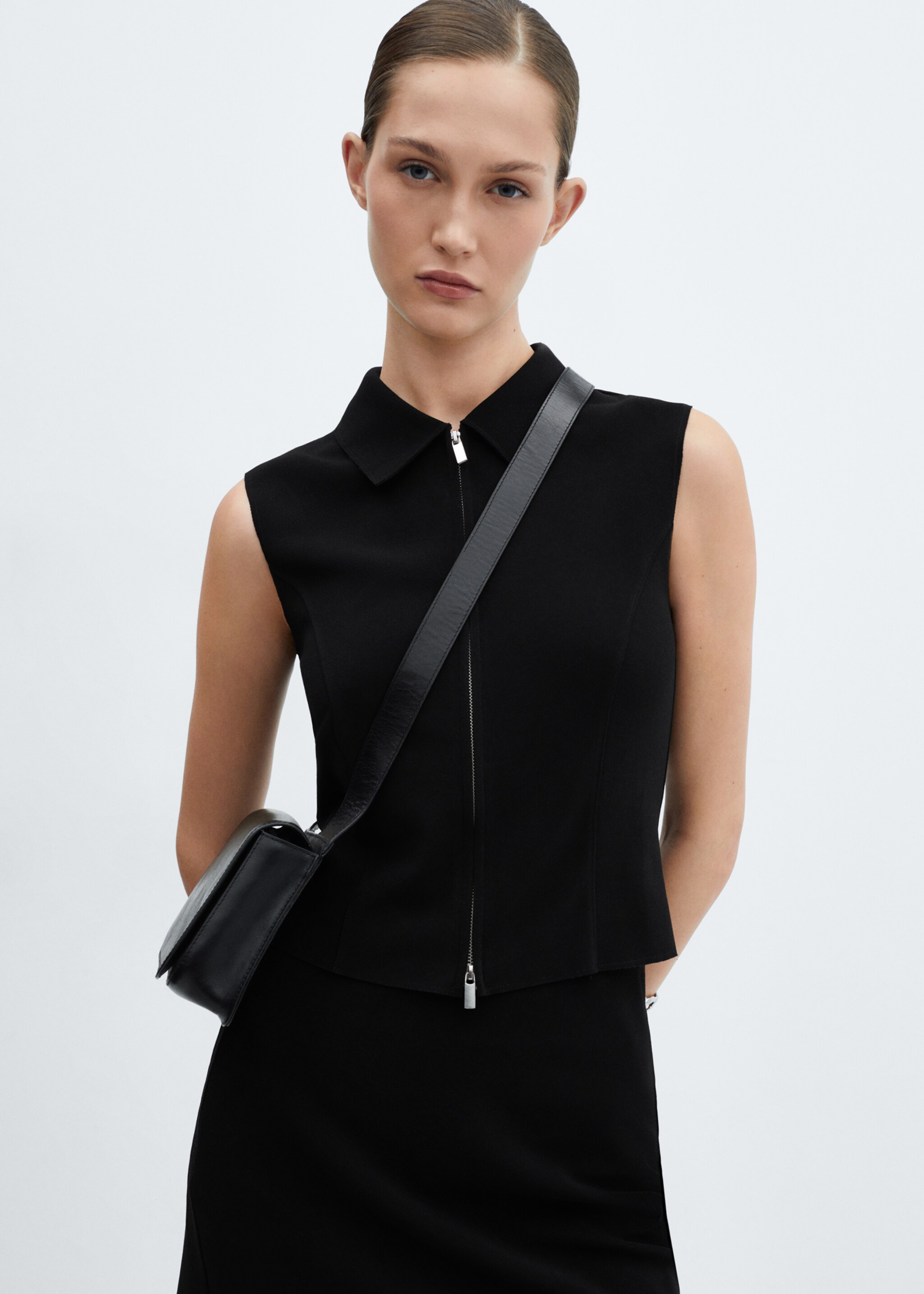 Top crop cremallera - Pla mig