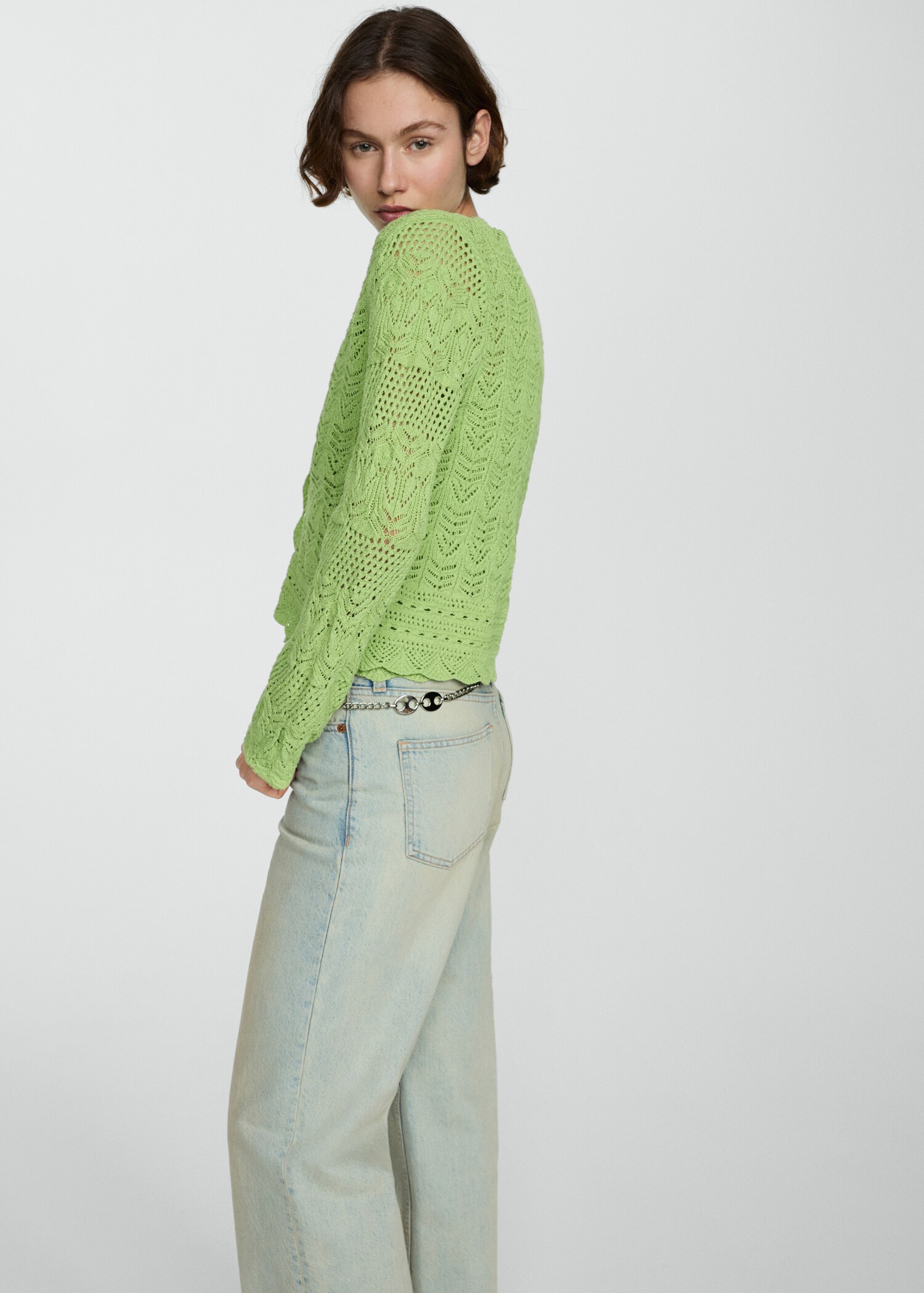 Strickjacke mit Lochdetails - Detail des Artikels 2