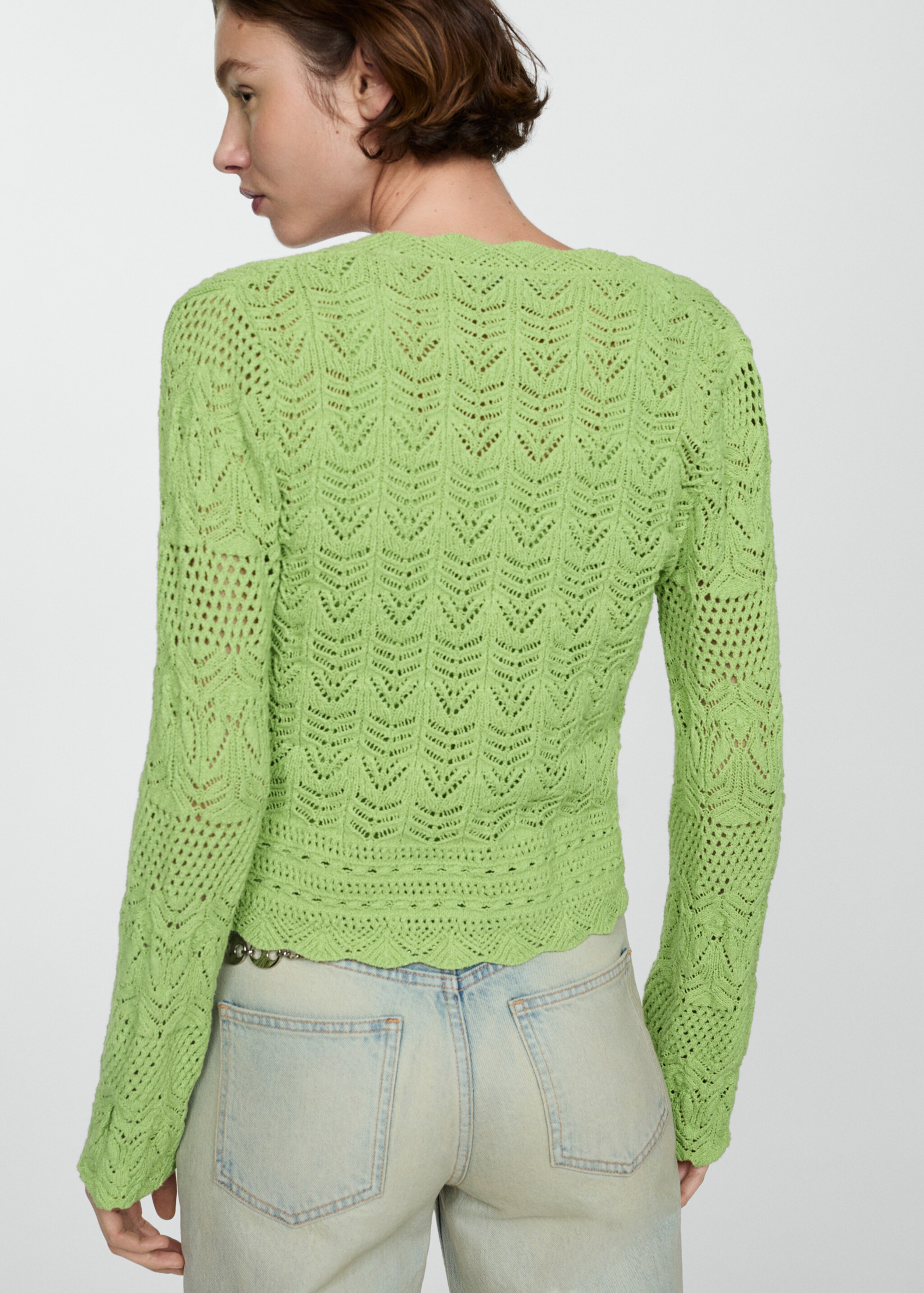 Strickjacke mit Lochdetails - Rückseite des Artikels