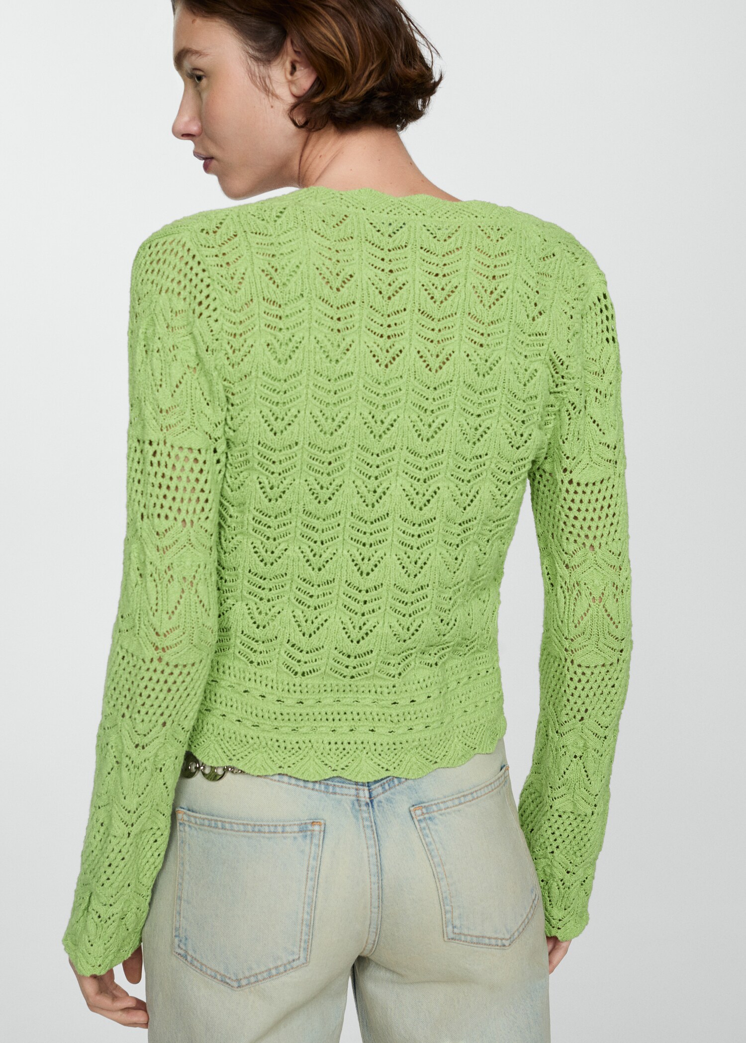 Strickjacke mit Lochdetails - Rückseite des Artikels