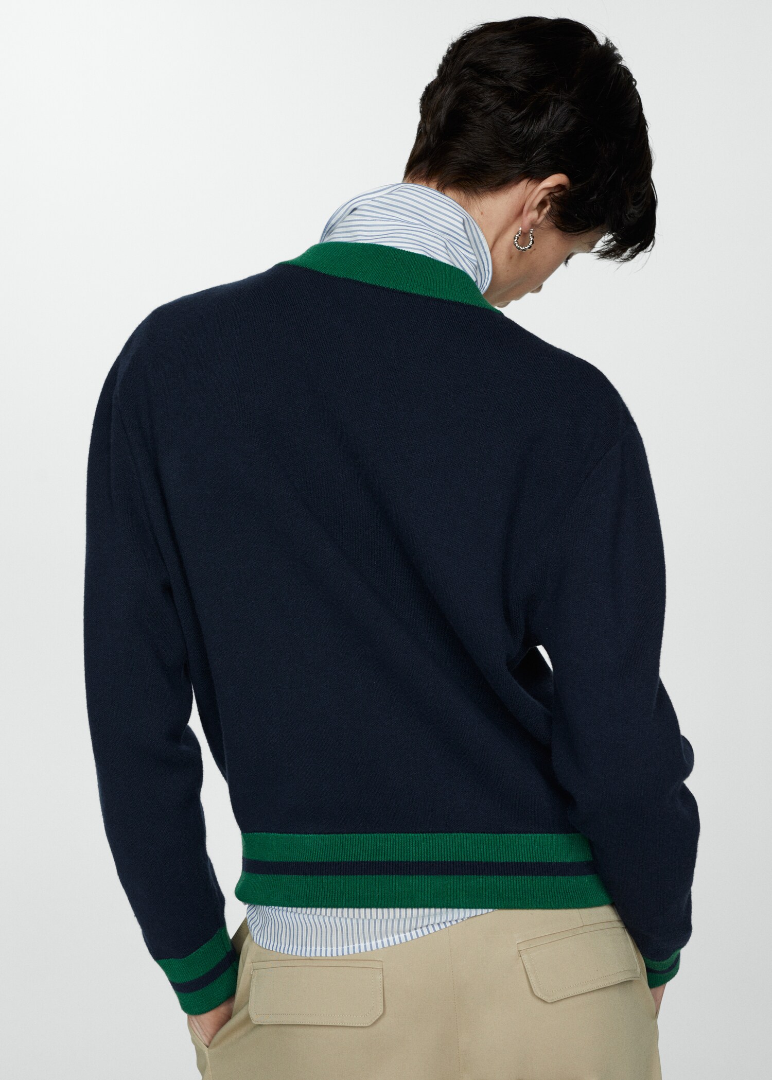 Veste maille liserés contrastants - Verso de l’article