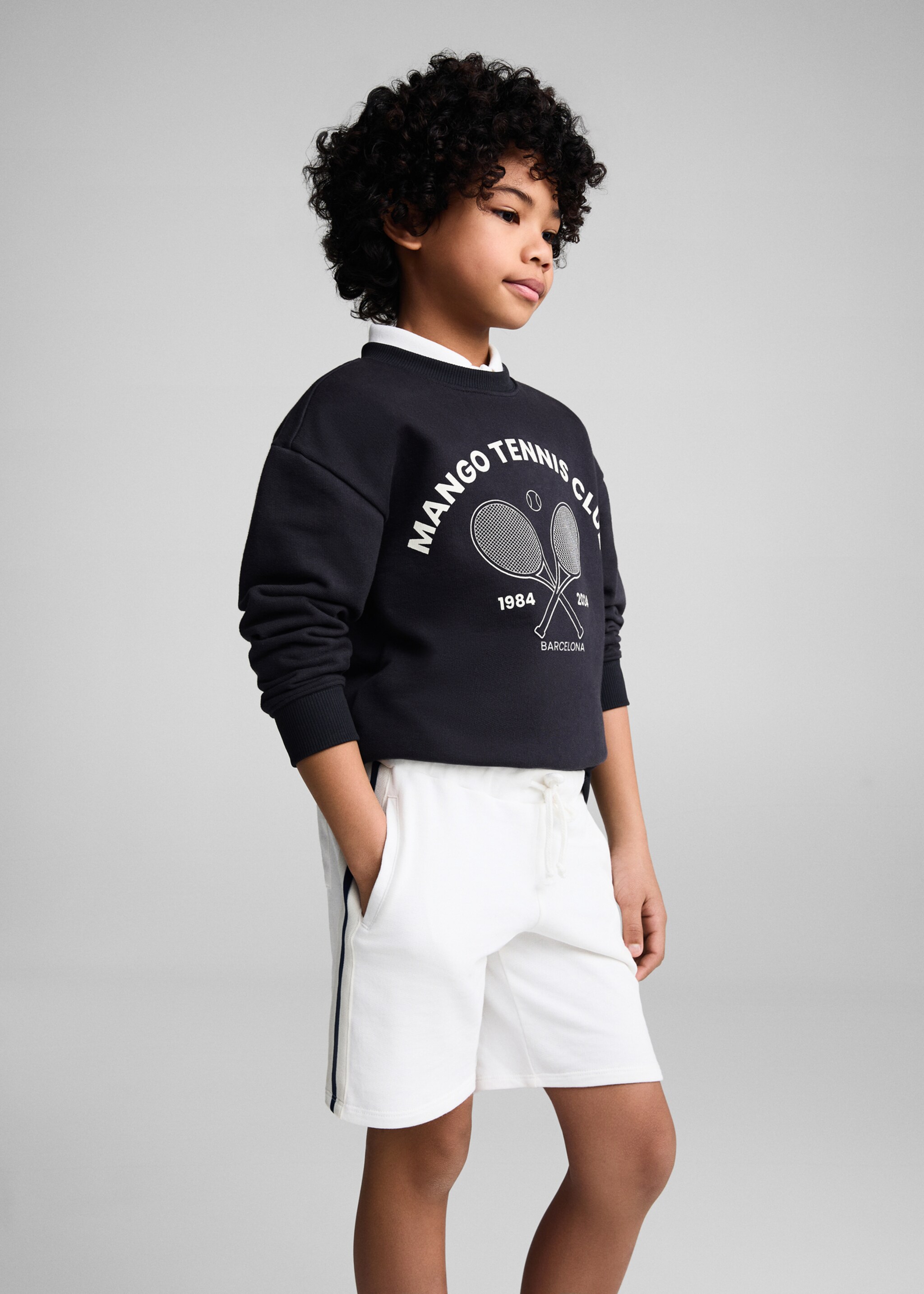 Bermuda coton taille élastique - Plan moyen