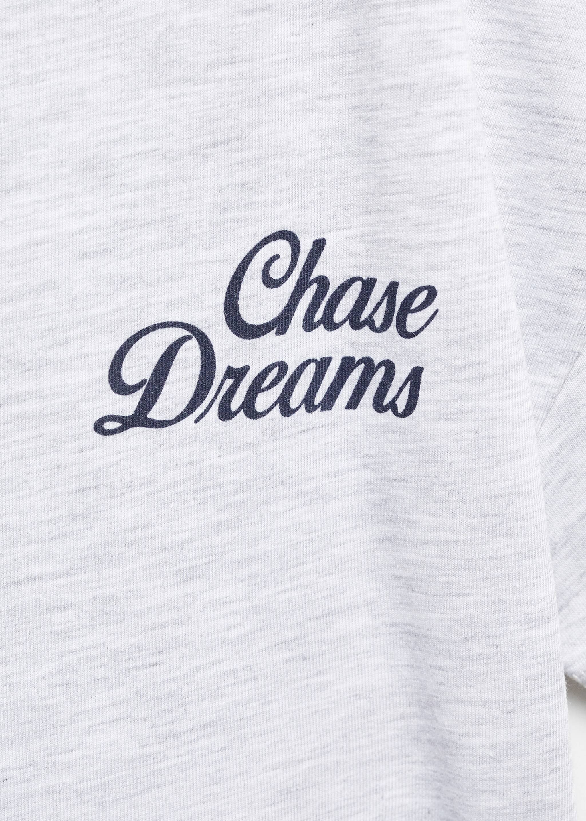 Message crop T-shirt - Details of the article 8, Light Heather Grey. Ref: 67097147-00.