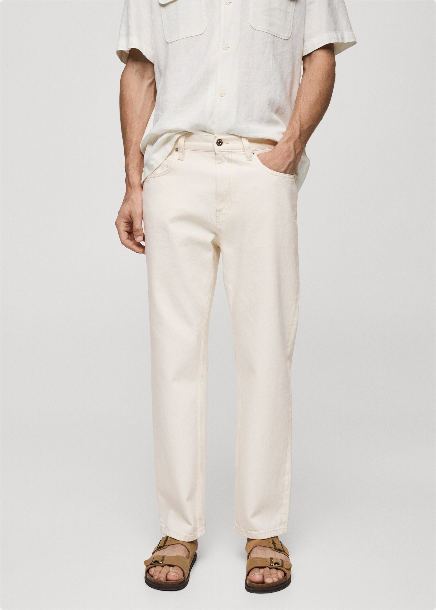 Relaxed Fit-Jeans aus Baumwolle - Mittlere Ansicht