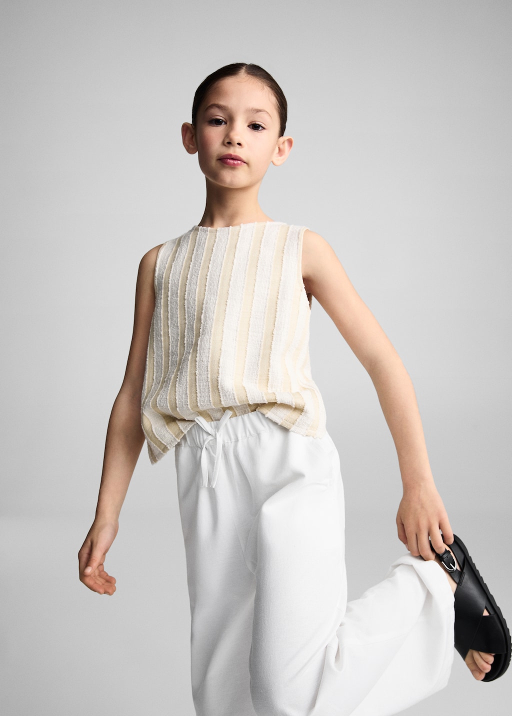 【BAON】[unisex] Laran Linen Banding Wide Pants NFYM Women's Casual Distressed Cotton Linen Wide Leg Baggy