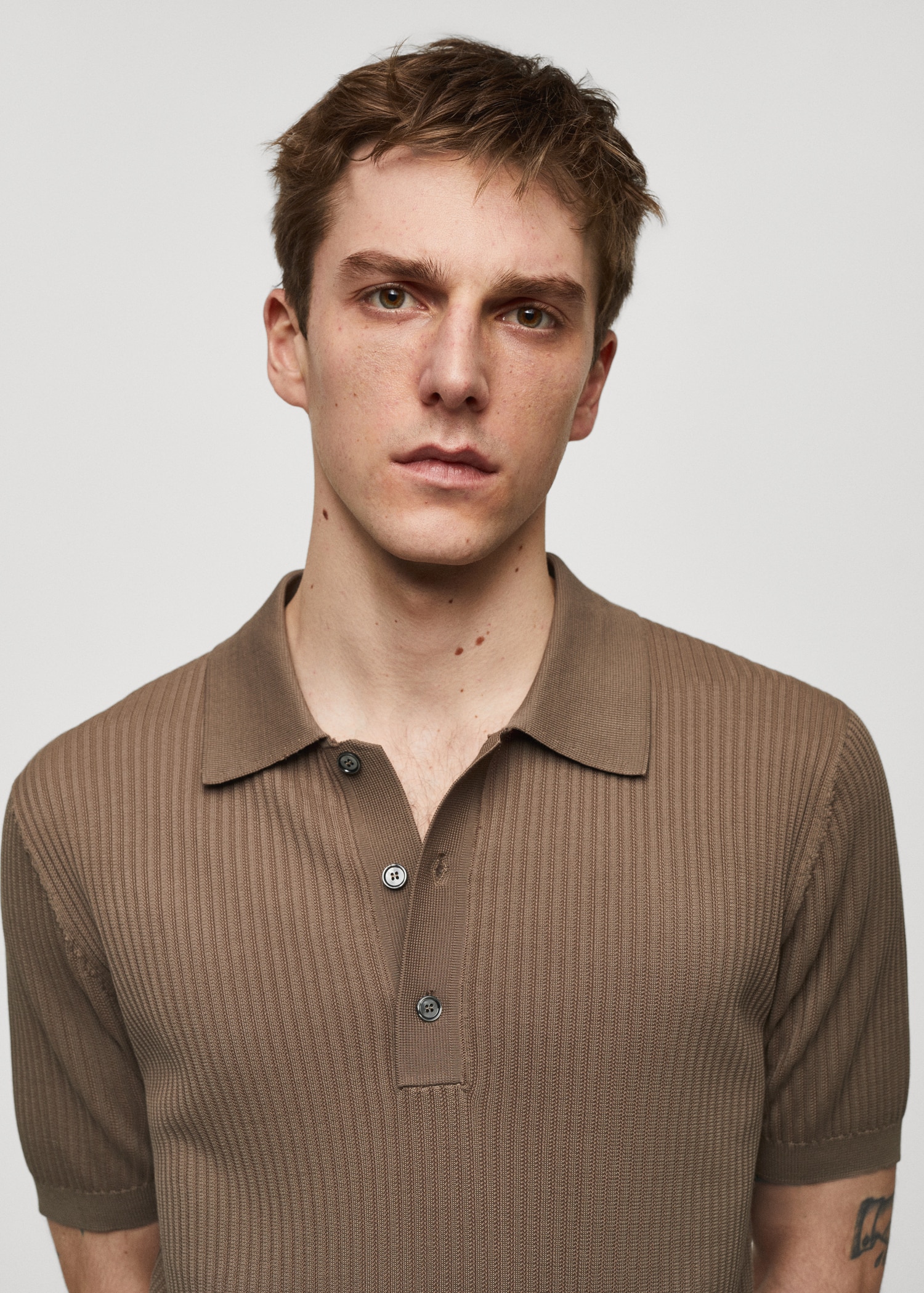 Knit cotton polo shirt - Details of the article 1
