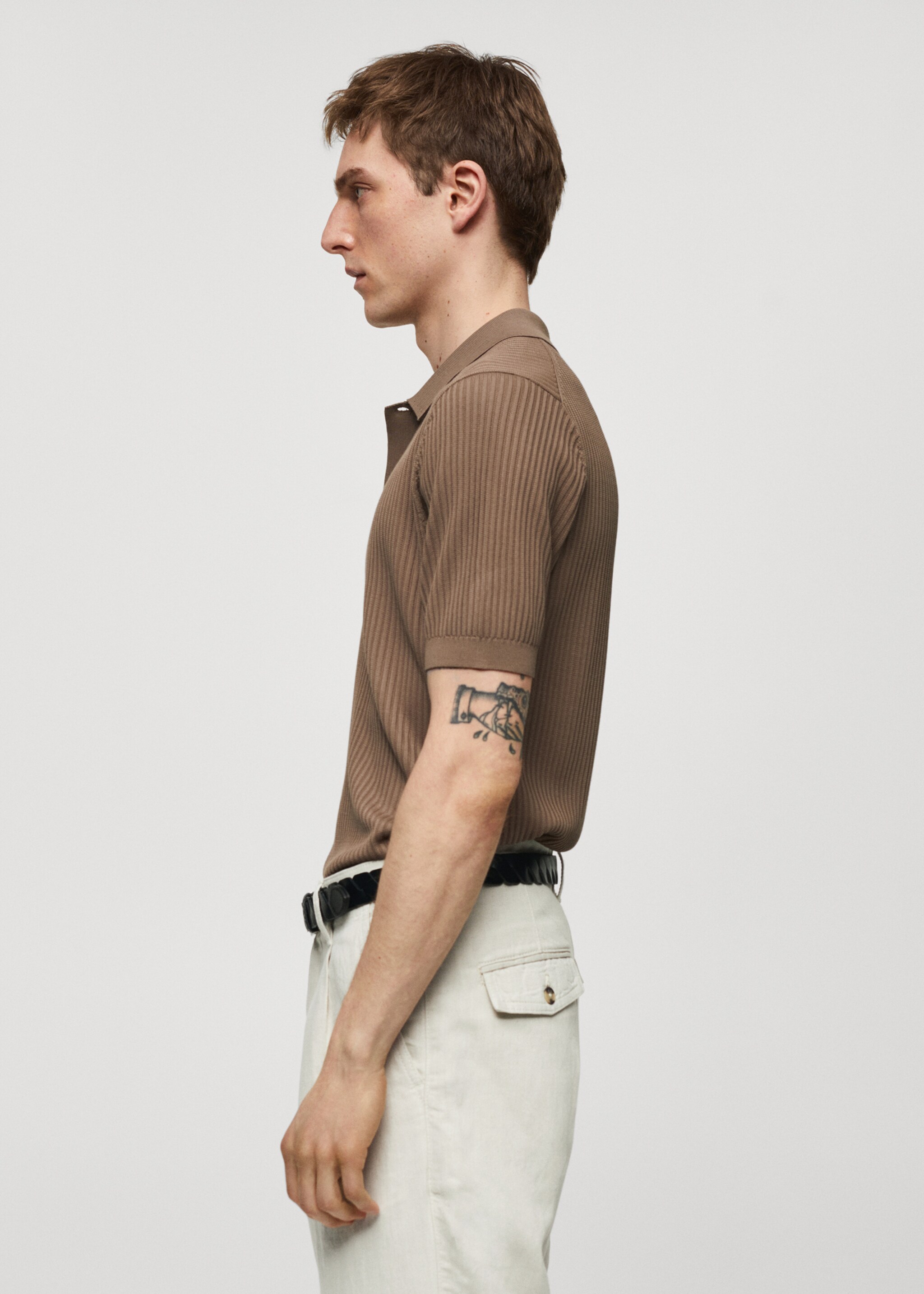 Knit cotton polo shirt - Details of the article 2