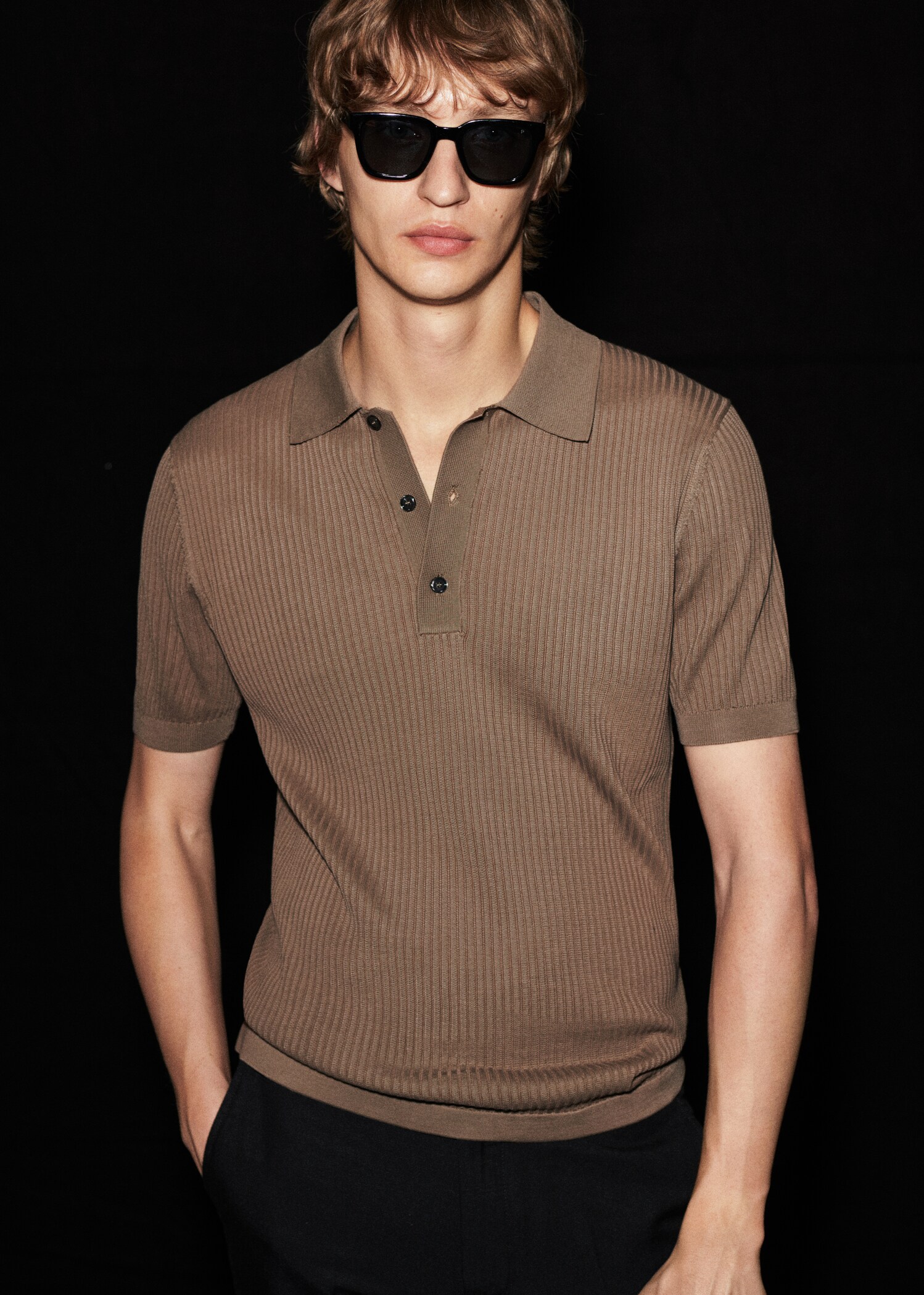 Knit cotton polo shirt - Details of the article 3