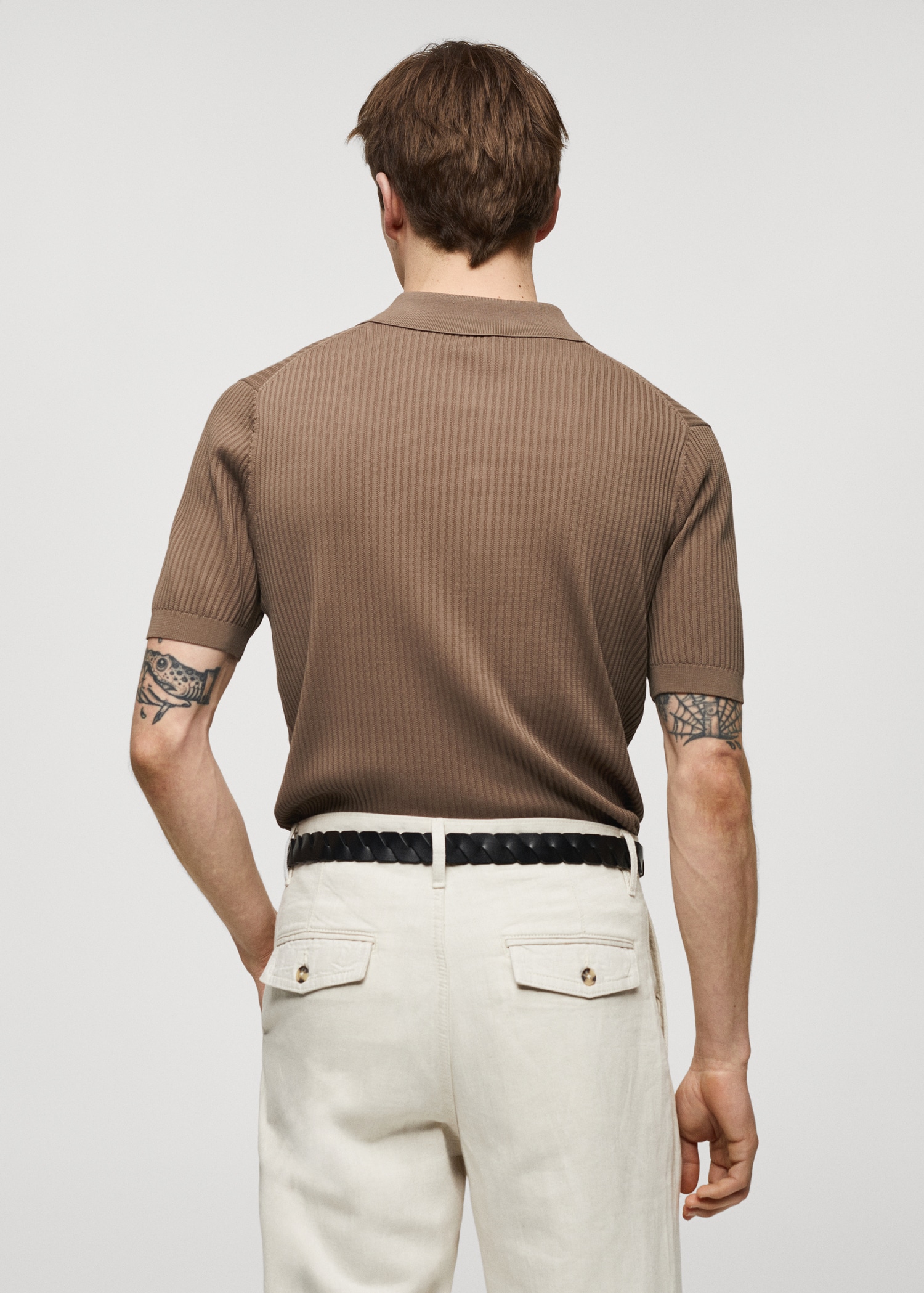Knit cotton polo shirt - Reverse of the article