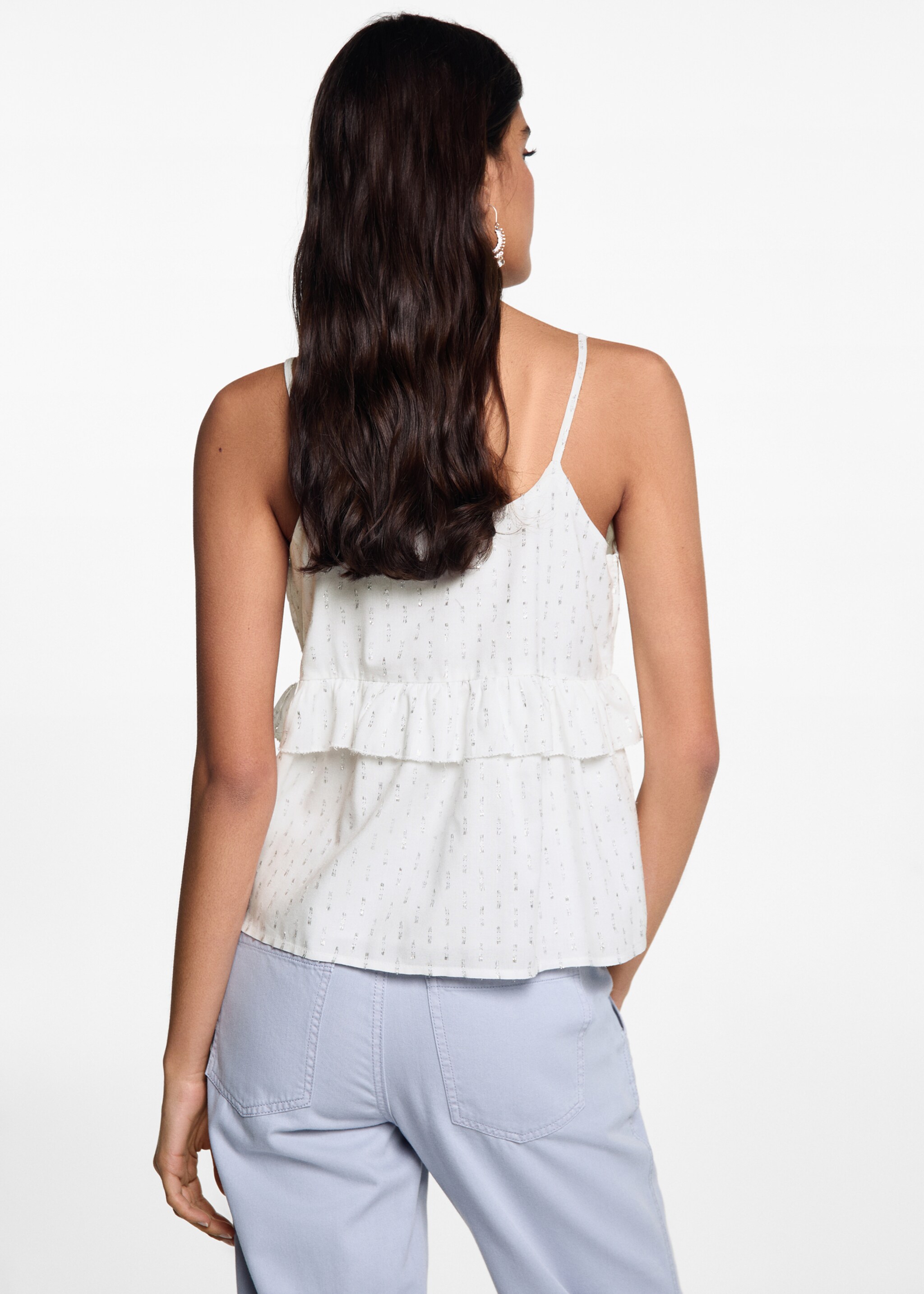 Ruffled lurex blouse - Reverse of the article