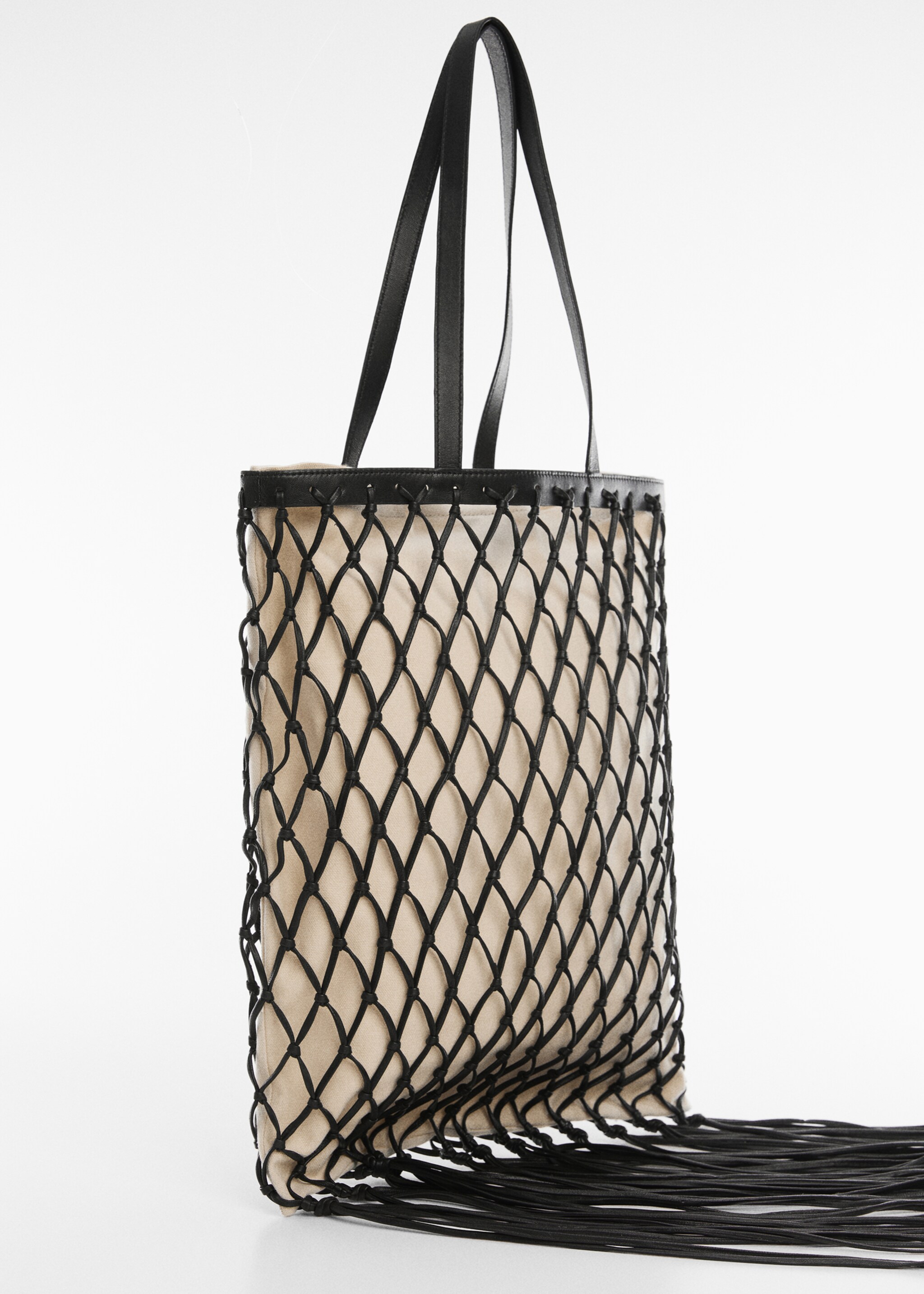 Leather shopper bag - Medium plane, Black. Ref: 67097719-00.